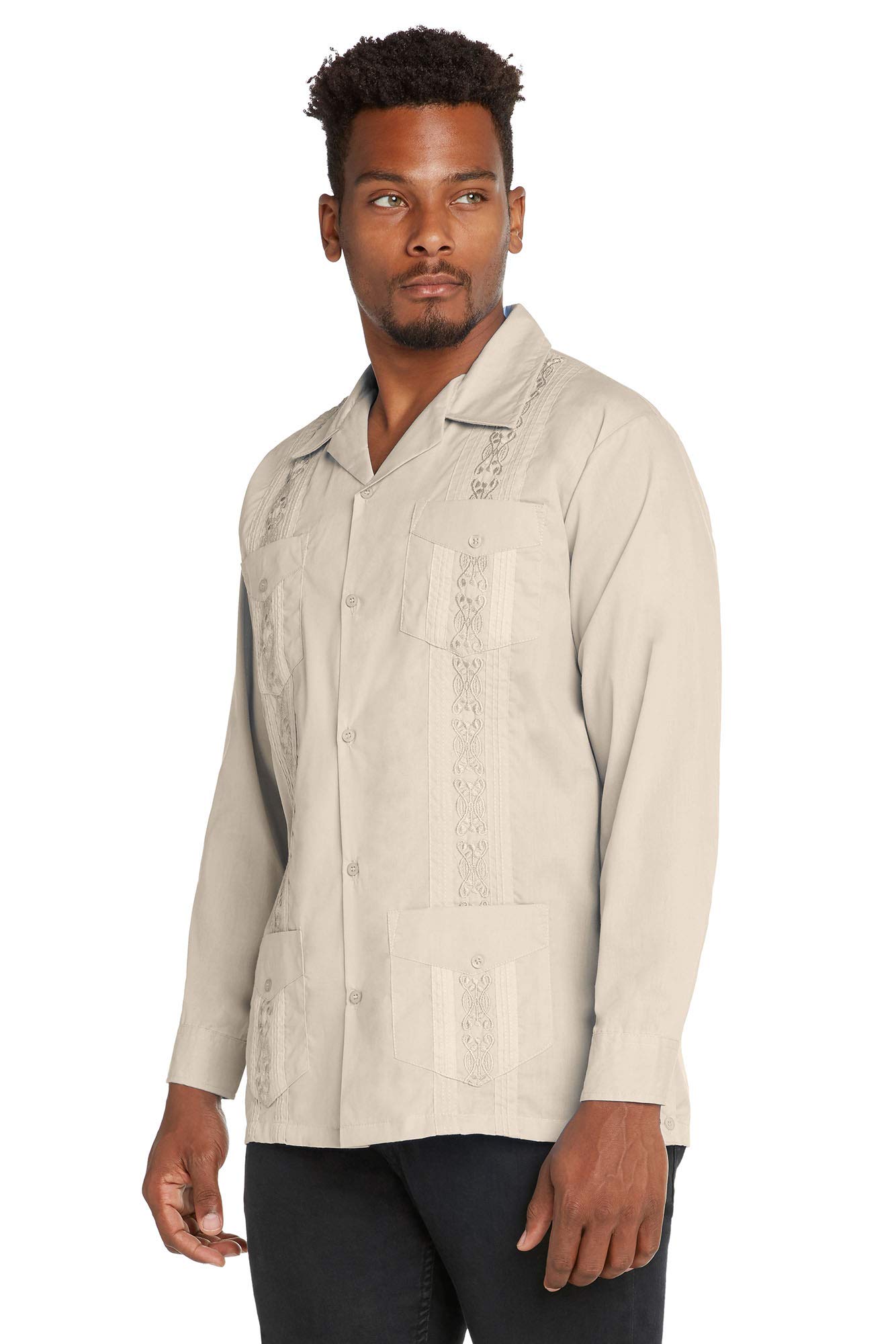 9 Crowns Essentials Mens Guayabera Button Down Sh