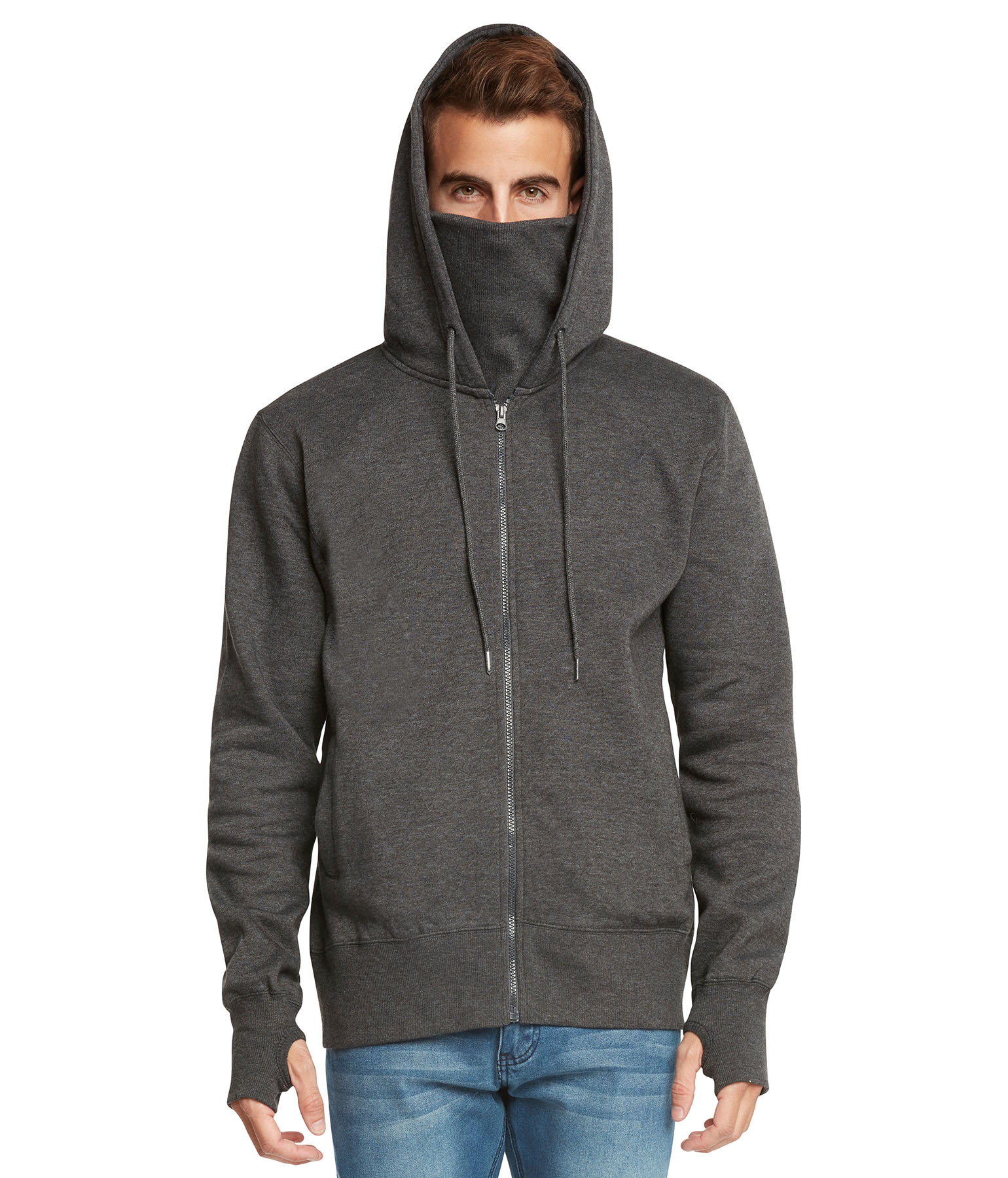 mens fleece zipper hoodie