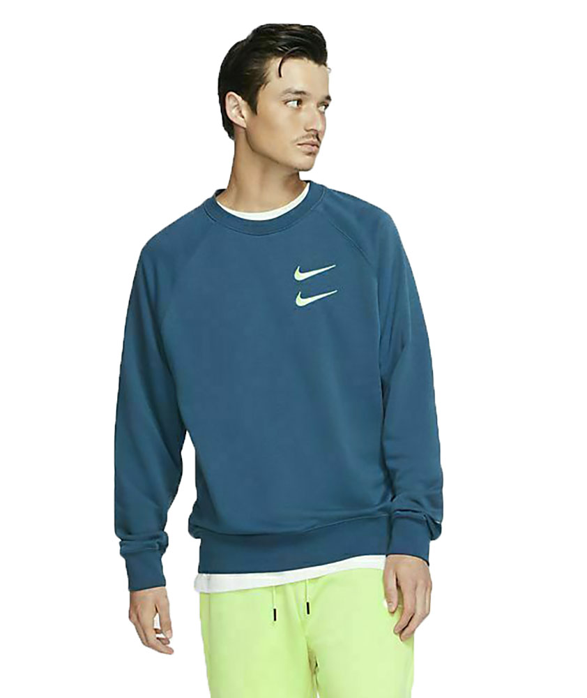Nike Men's Double Swoosh Sportswear French Terry Crew Sweatshirt | eBay