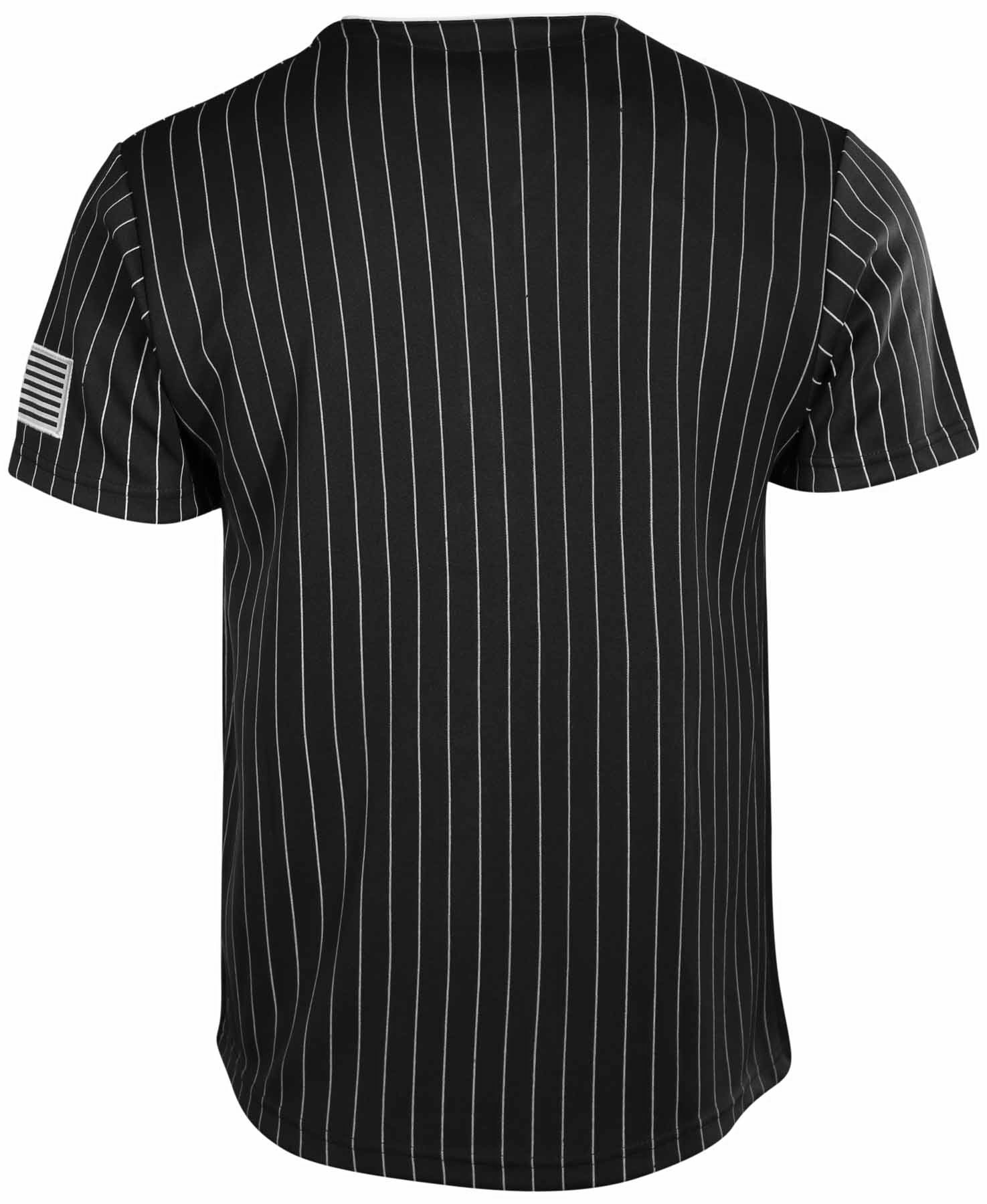 True Rock Men's New York Slim Fit Pinstripe Baseball Jersey