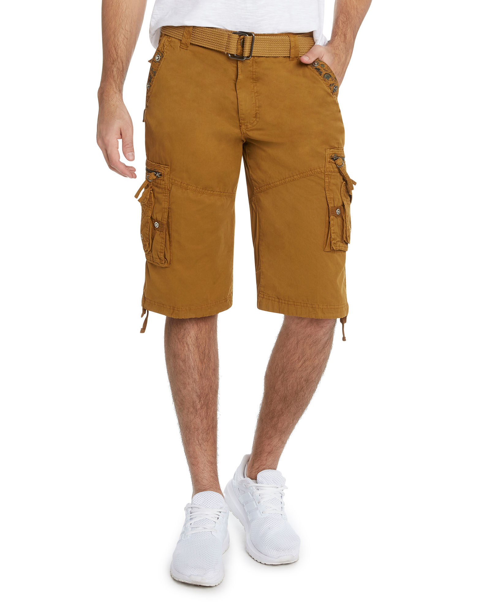MOTOR CASUAL Men's Casual Twill Cotton Loose Fit Multi Pocket Cargo Shorts