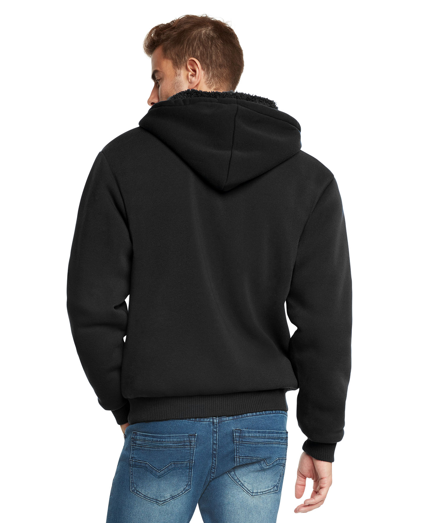   Essentials Men's Sherpa-Lined Pullover Hoodie