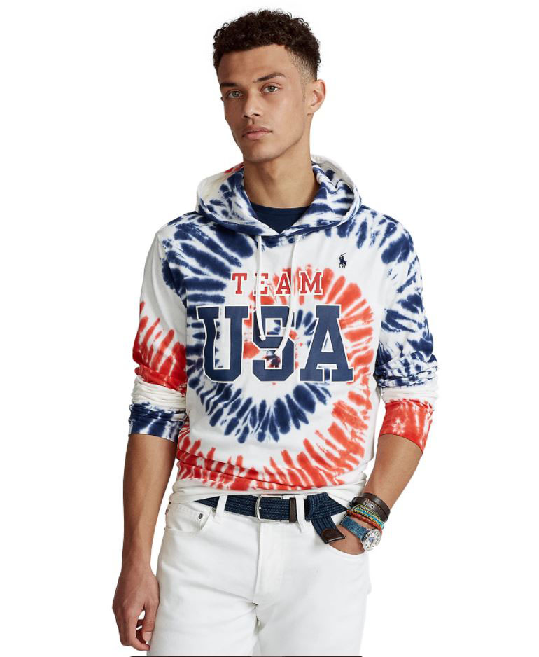 Polo Ralph Lauren Tie Dye Red&blue Team USA Hood Long Sleeve T-shirt L for sale  online | eBay
