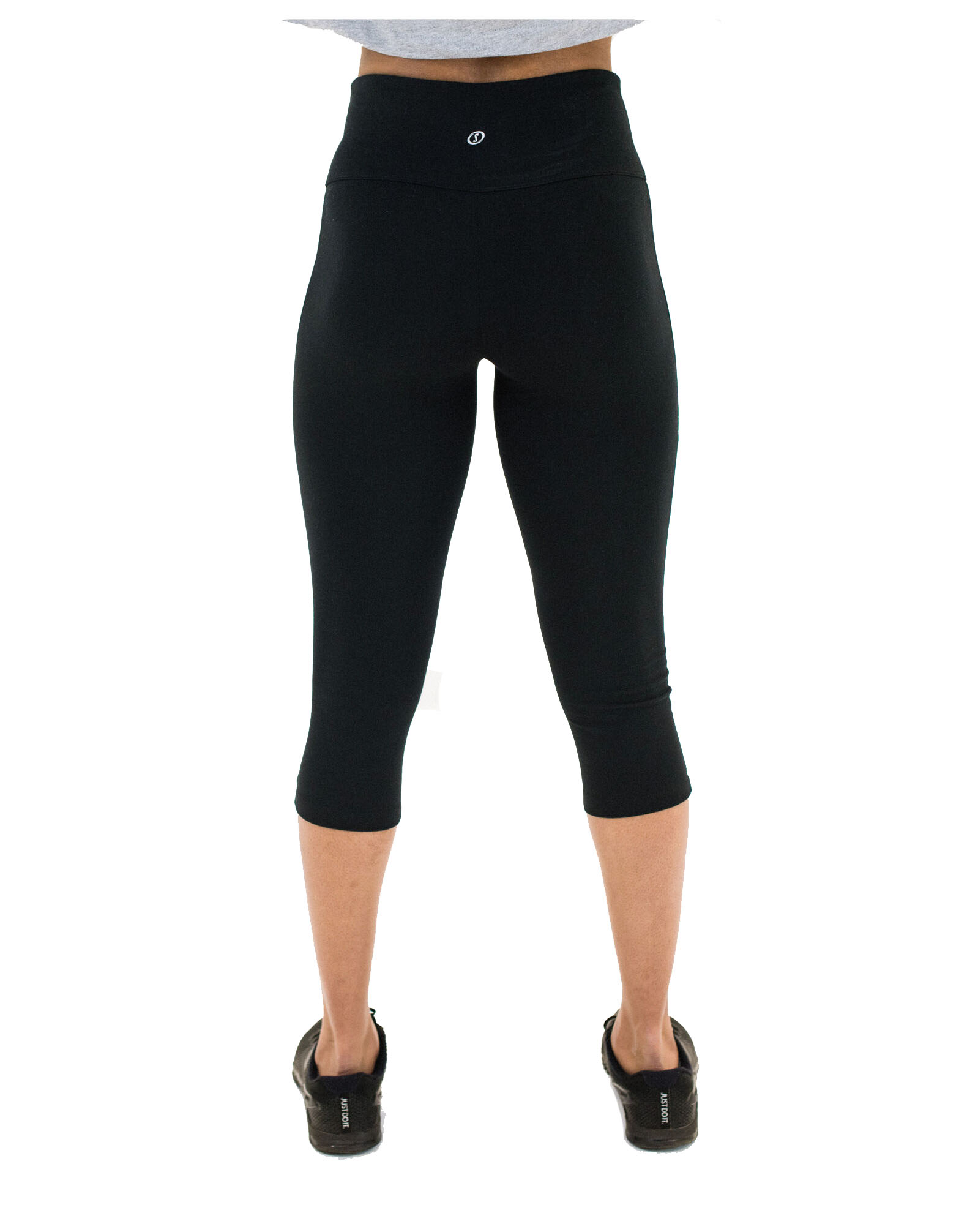 Spalding Women's High Waisted Essential Capri Legging Black L mujer leggins  for sale online