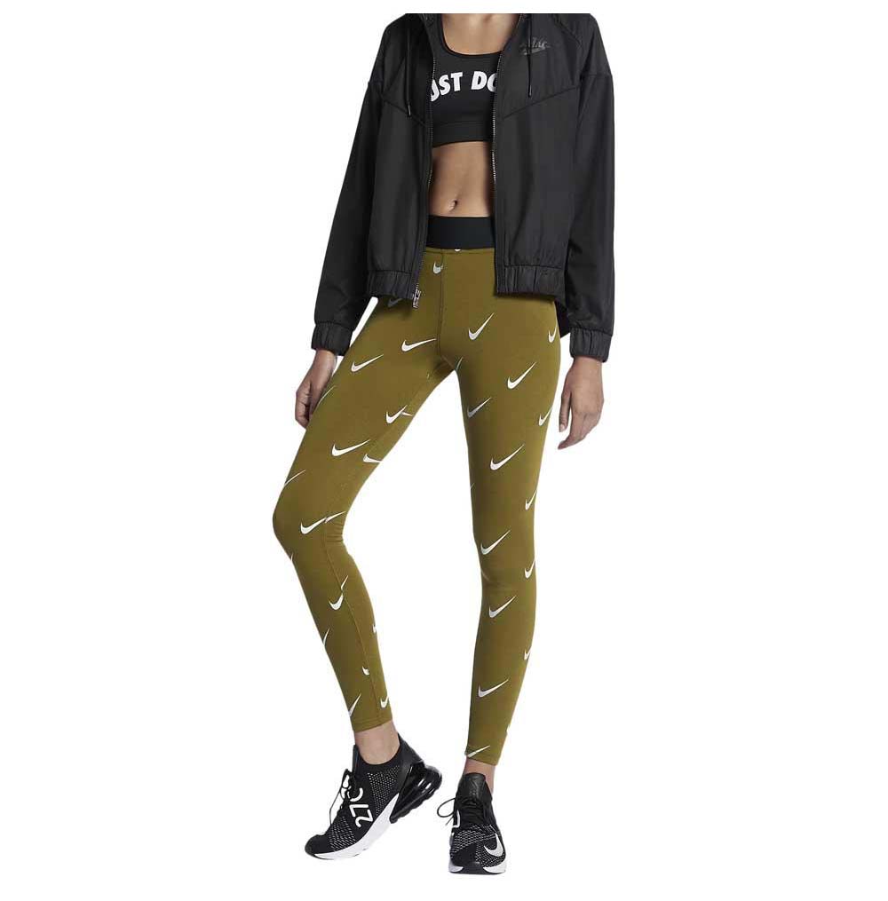 nike metallic swoosh leggings