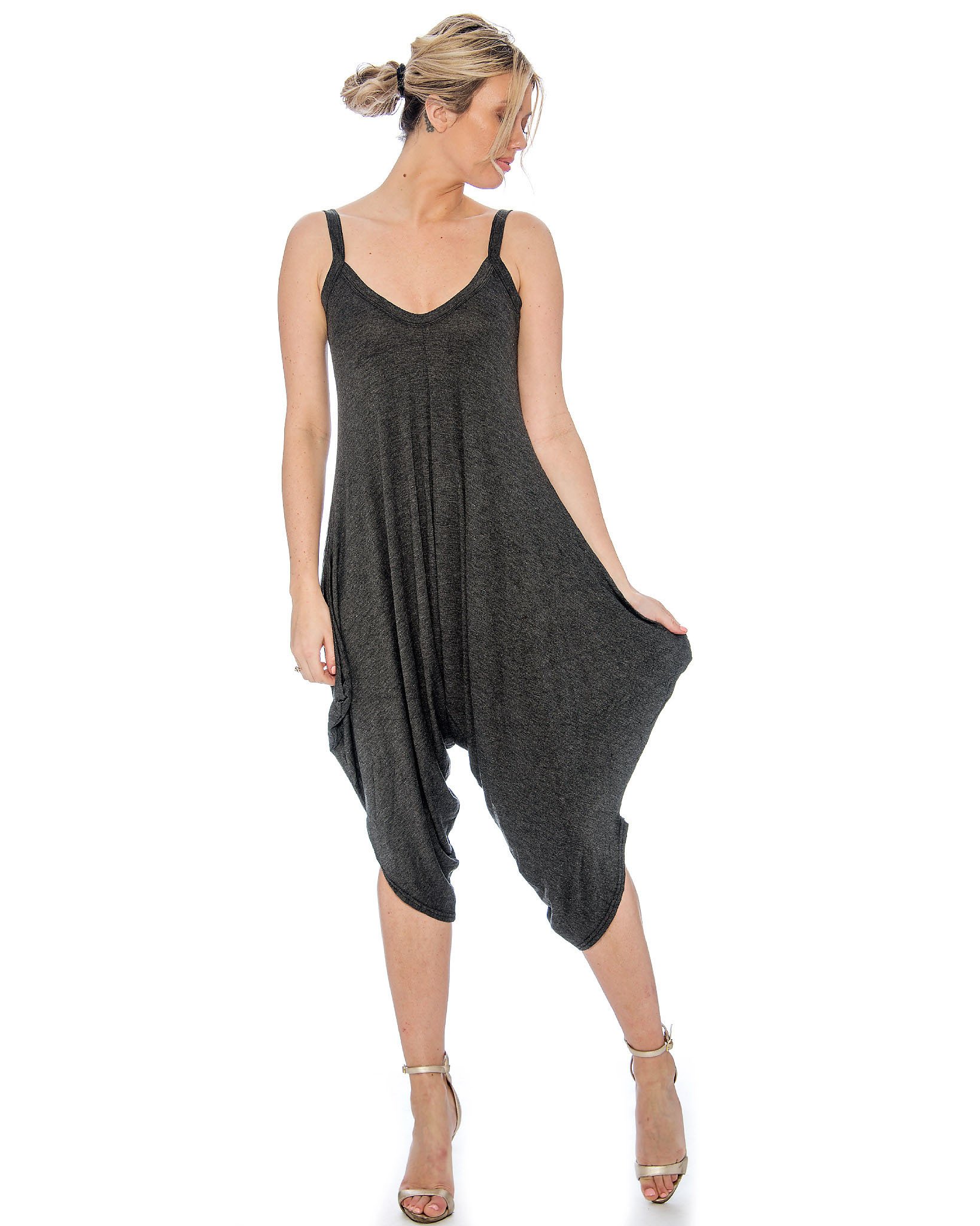 9 Crowns Women's TR Harem Pant Capri Jumper Romper eBay