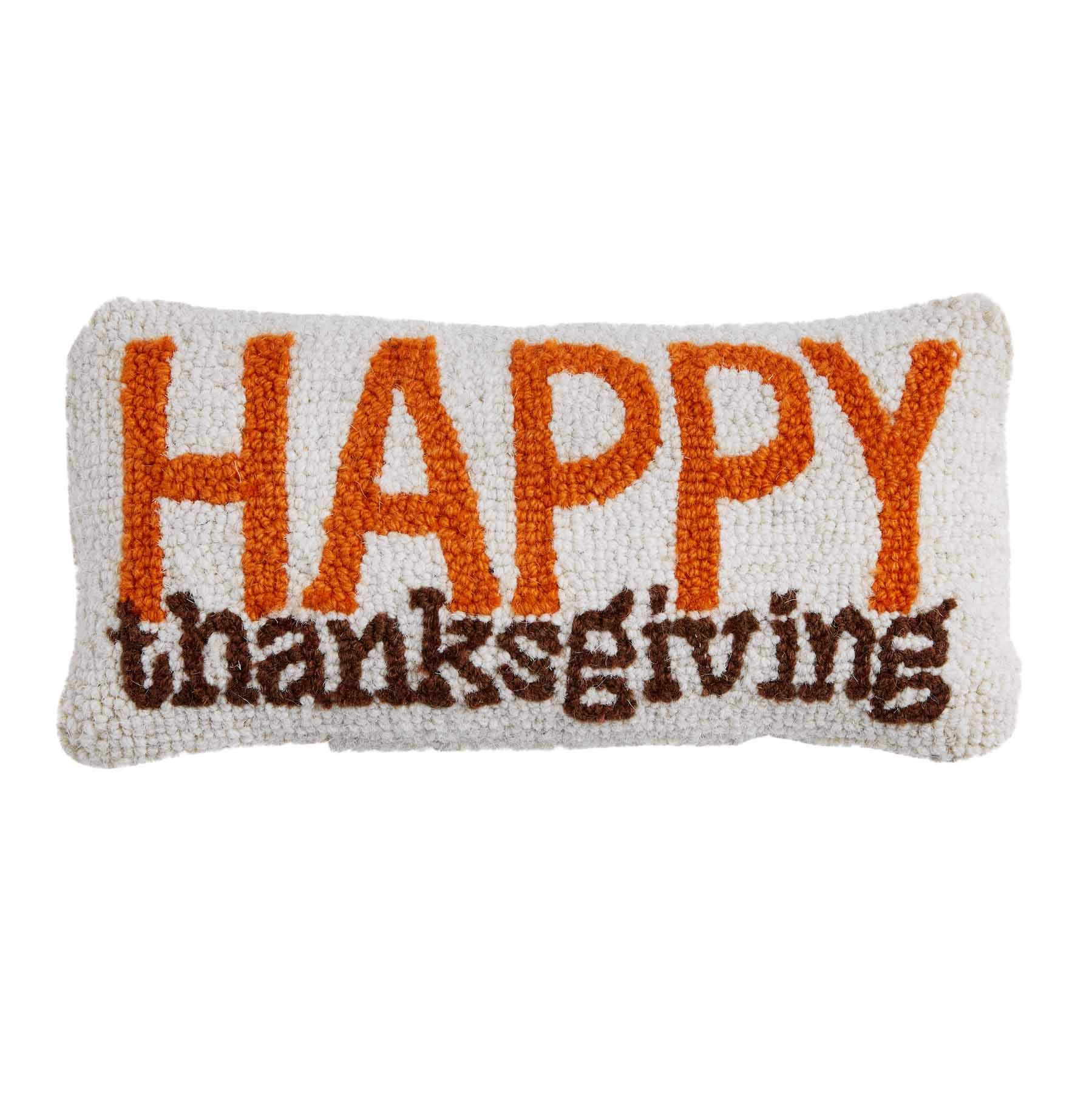 Mud Pie Thanksgiving Mini Hook Pillow, 6" x 12", White eBay