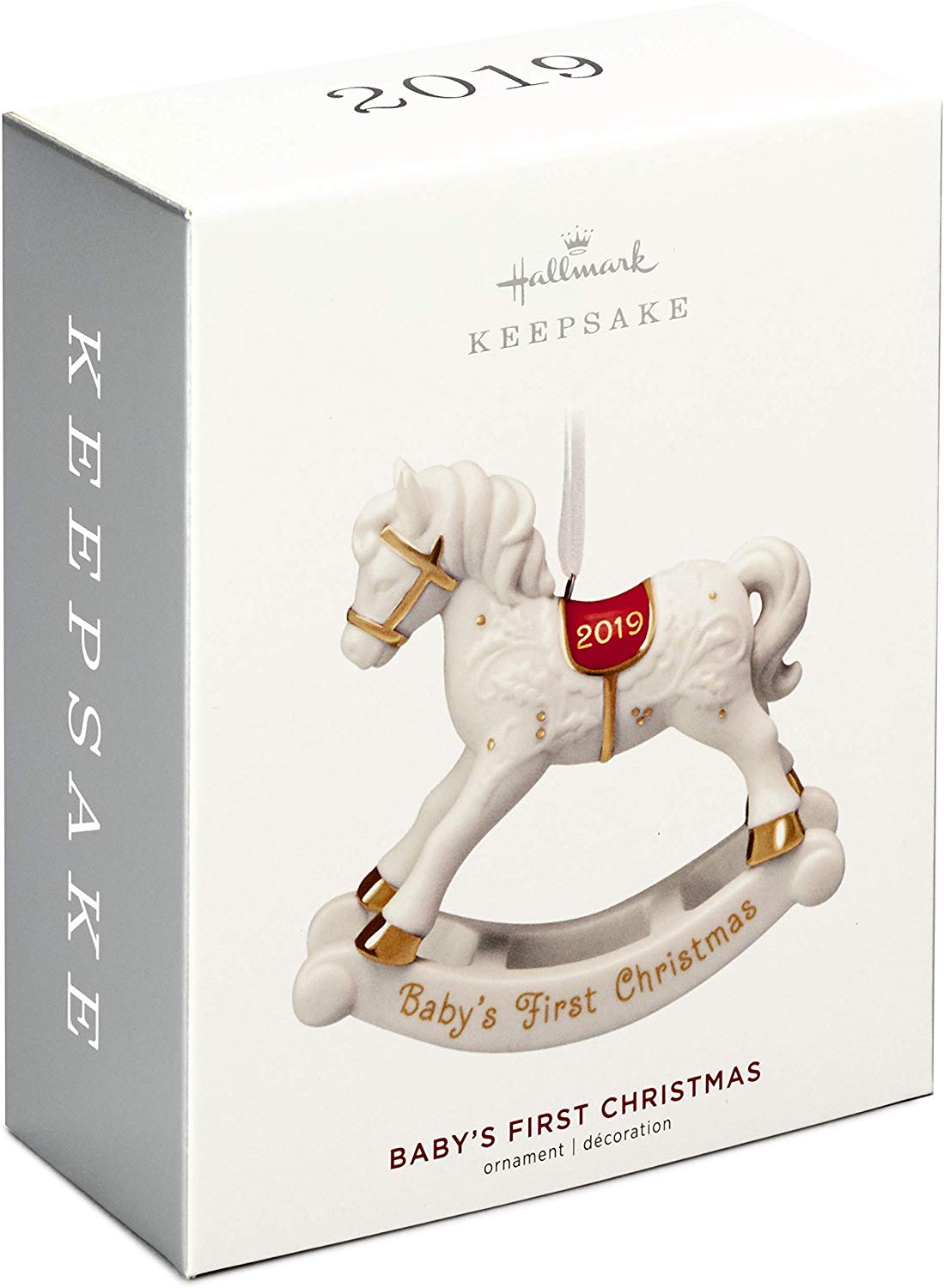 Hallmark Keepsake 2019 Baby's First Christmas Rocking Horse Porcelain