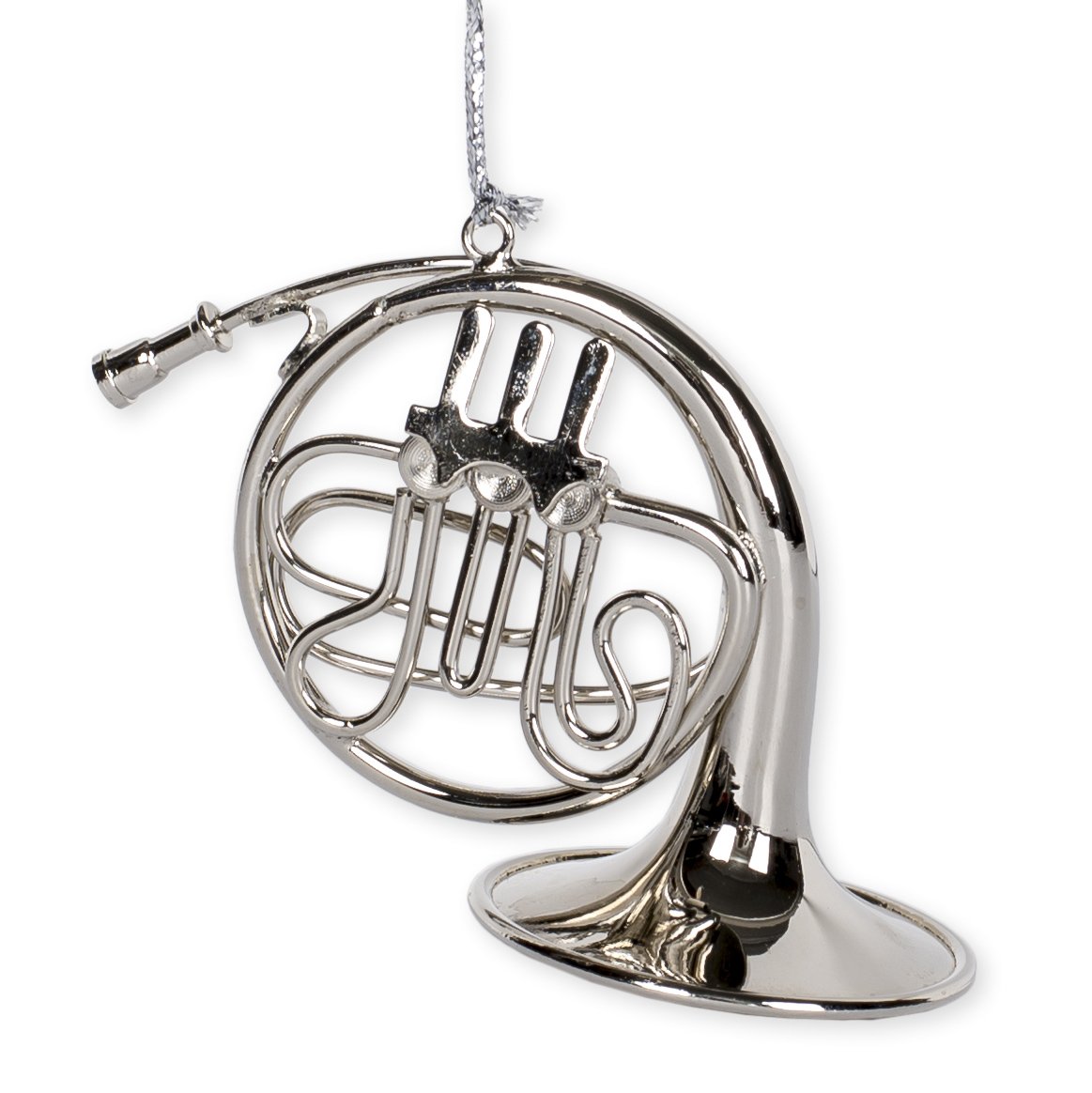 Silver French Horn Music Instrument Replica Christmas Ornament, Size 4 inch 878732000786 eBay