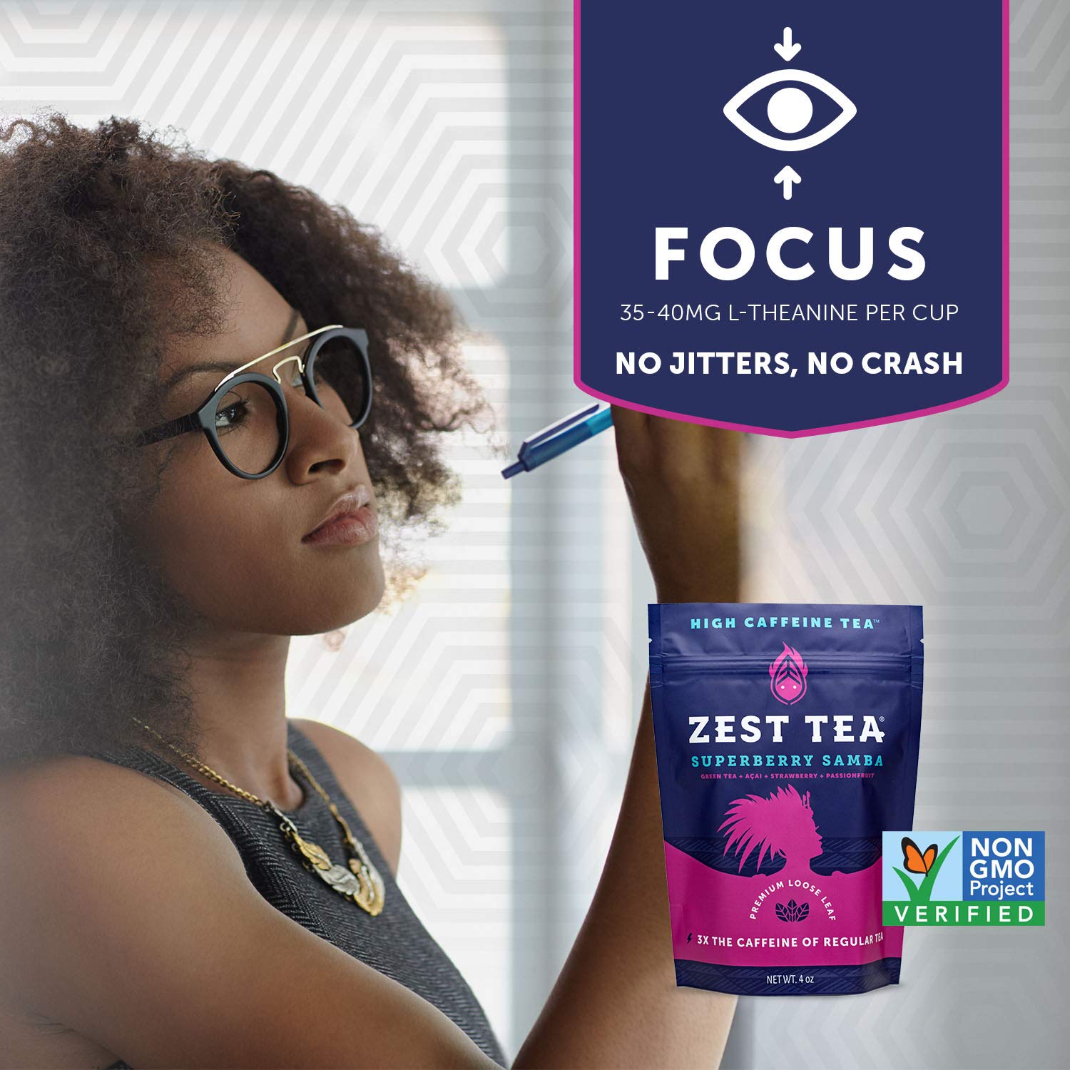 Zest Tea Premium Energy Tea, High Caffeine Coffee Substitute, Perfect For Keto