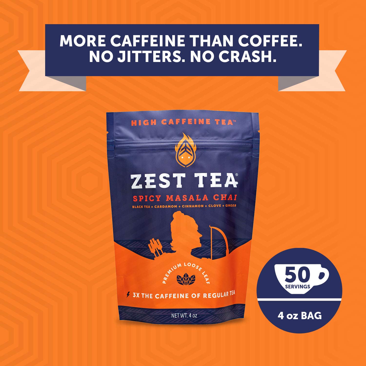 Zest Tea Premium Energy Tea, High Caffeine Coffee Substitute, Perfect For Keto