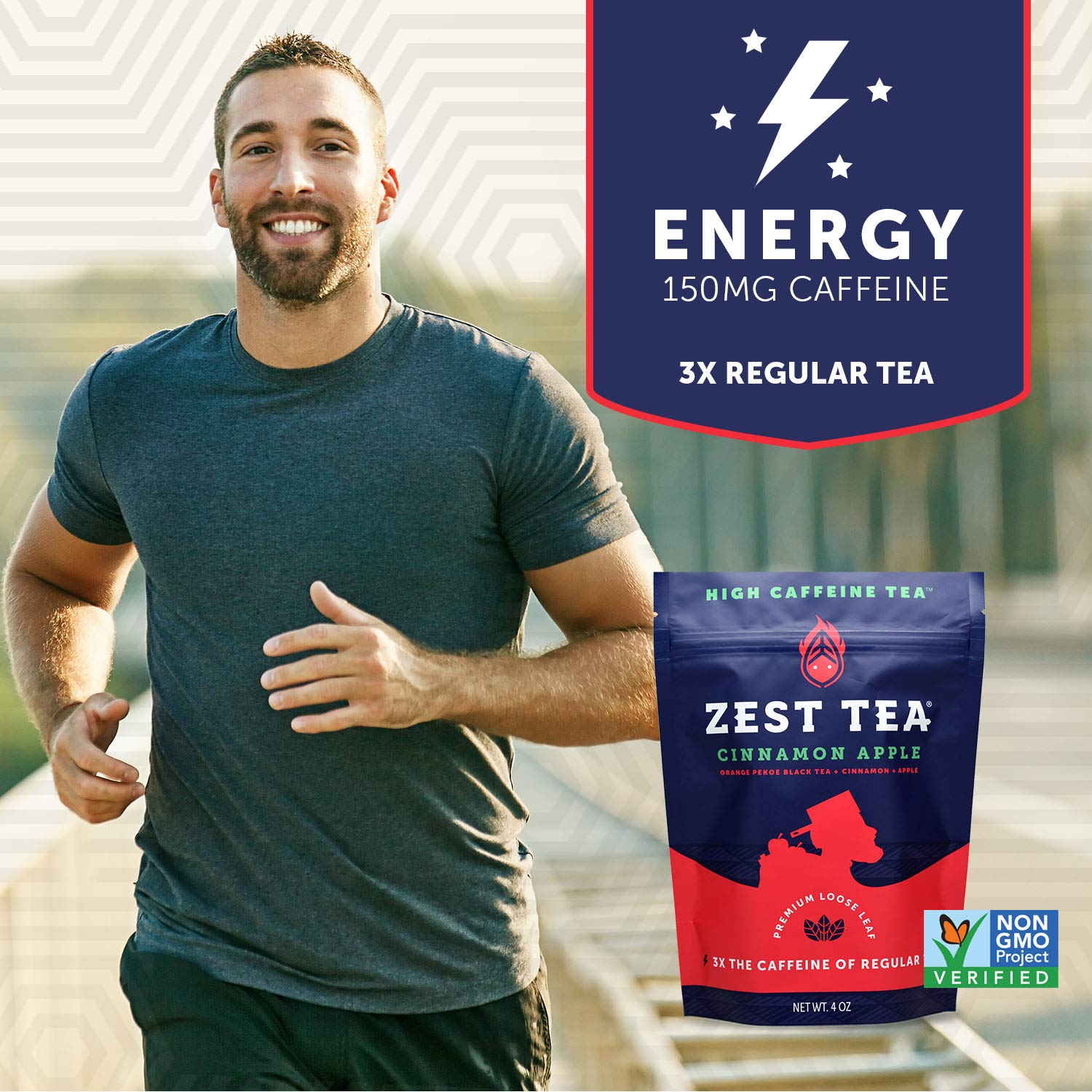 Zest Tea Premium Energy Tea, High Caffeine Coffee Substitute, Perfect For Keto