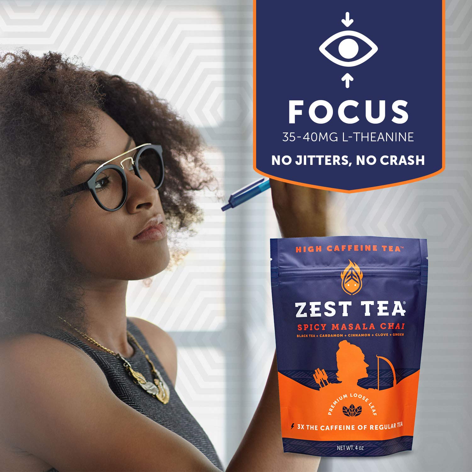 Zest Tea Premium Energy Tea, High Caffeine Coffee Substitute, Perfect For Keto