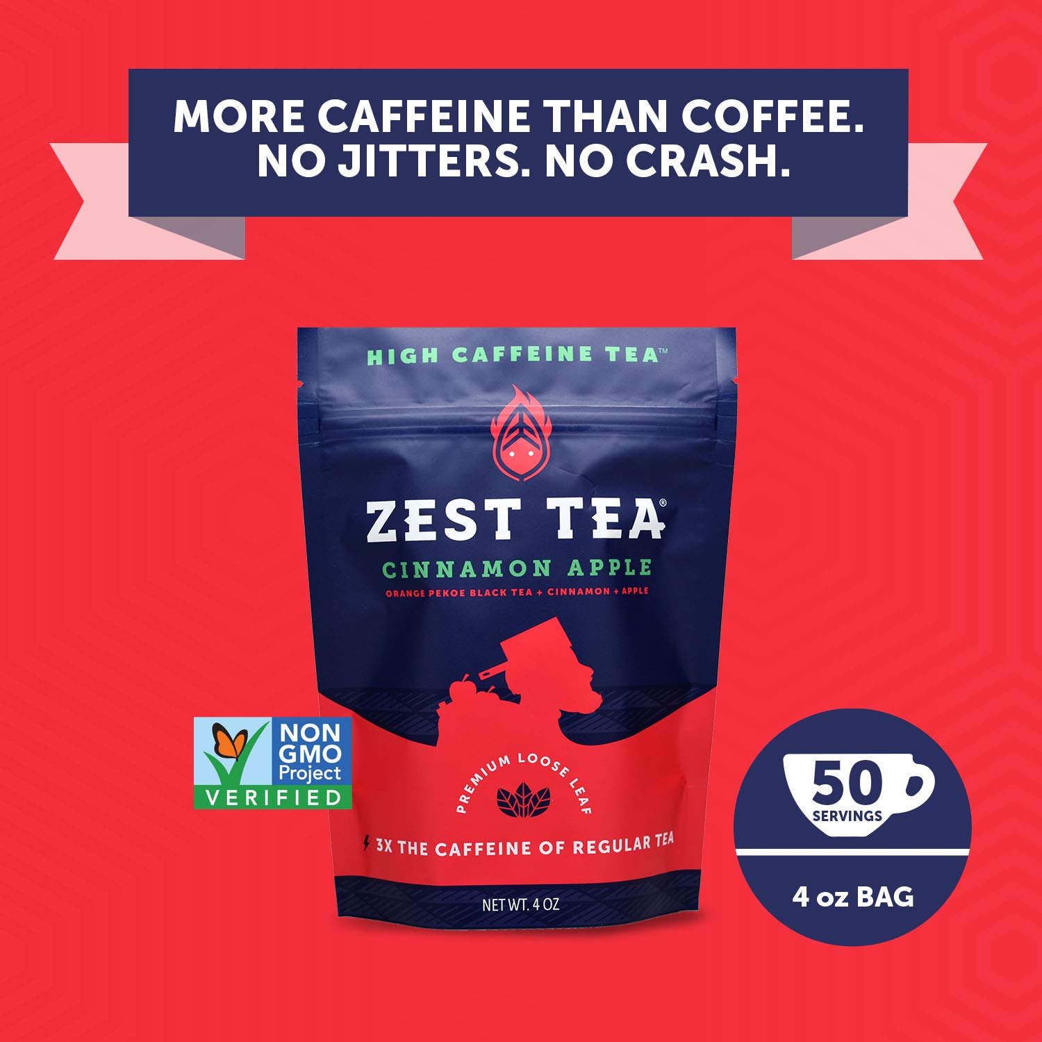 Zest Tea Premium Energy Tea, High Caffeine Coffee Substitute, Perfect For Keto