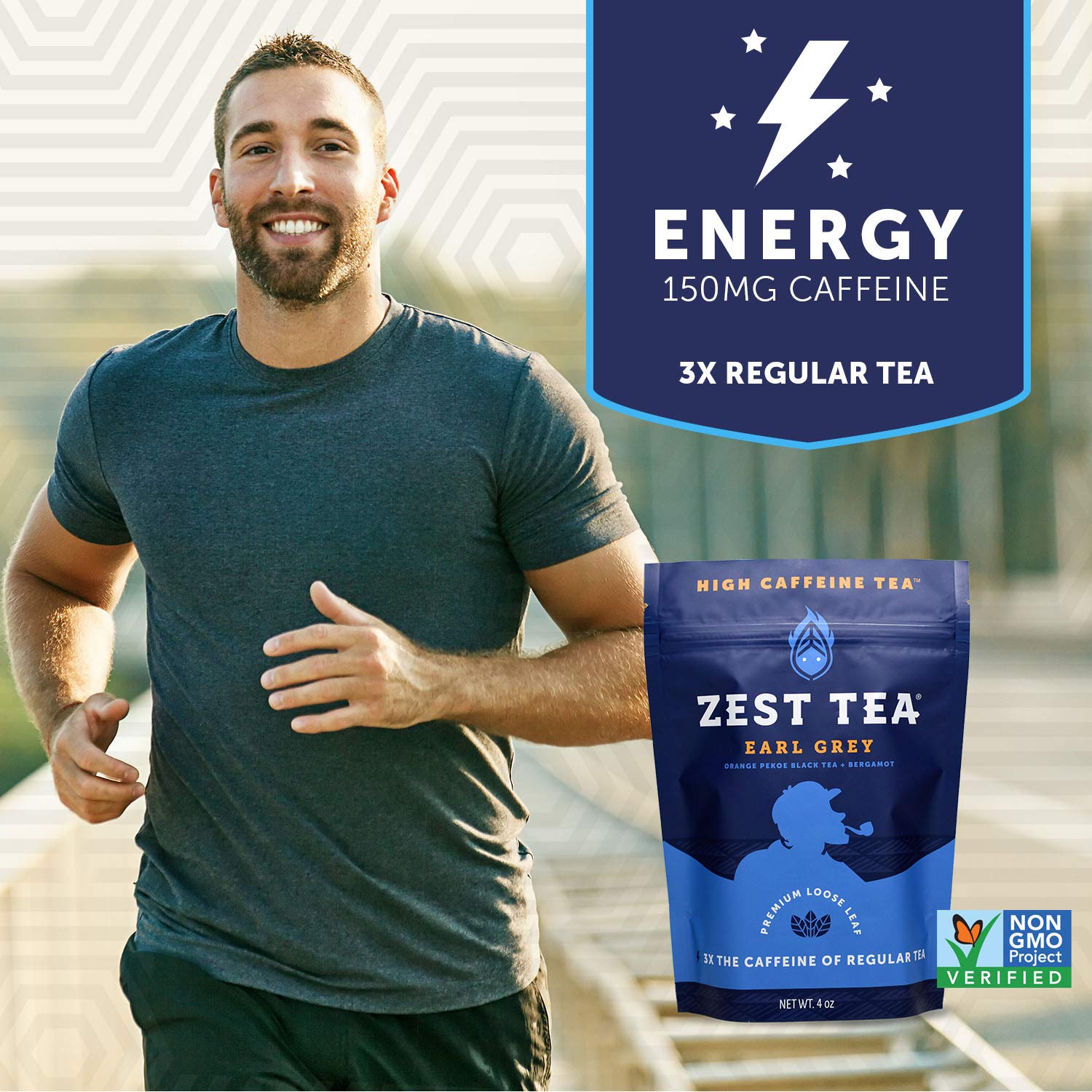 Zest Tea Premium Energy Tea, High Caffeine Coffee Substitute, Perfect For Keto