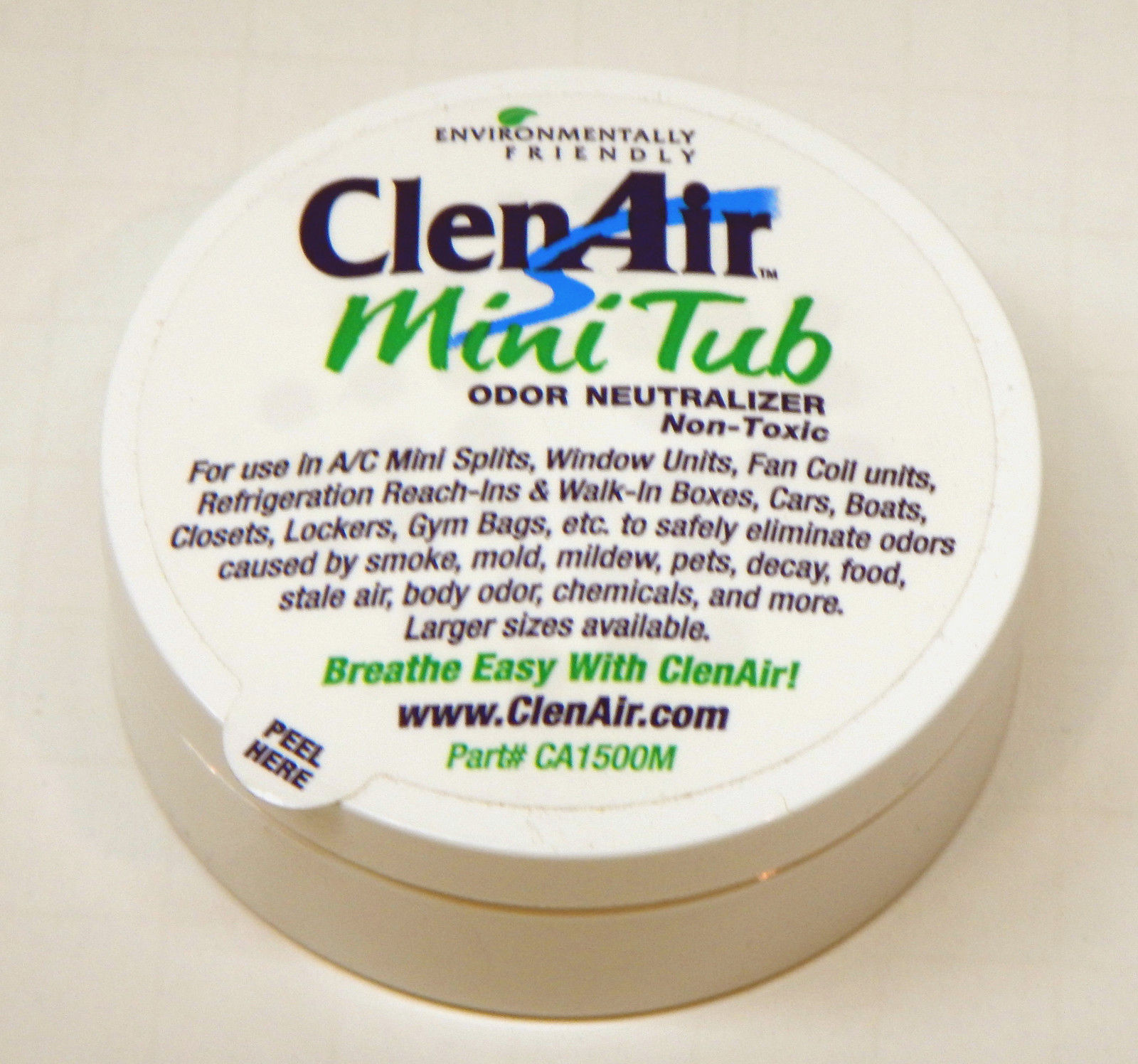 CA1500M ClenAir Mini Tub Odor Block Indoor Air Quality Neutralizer
