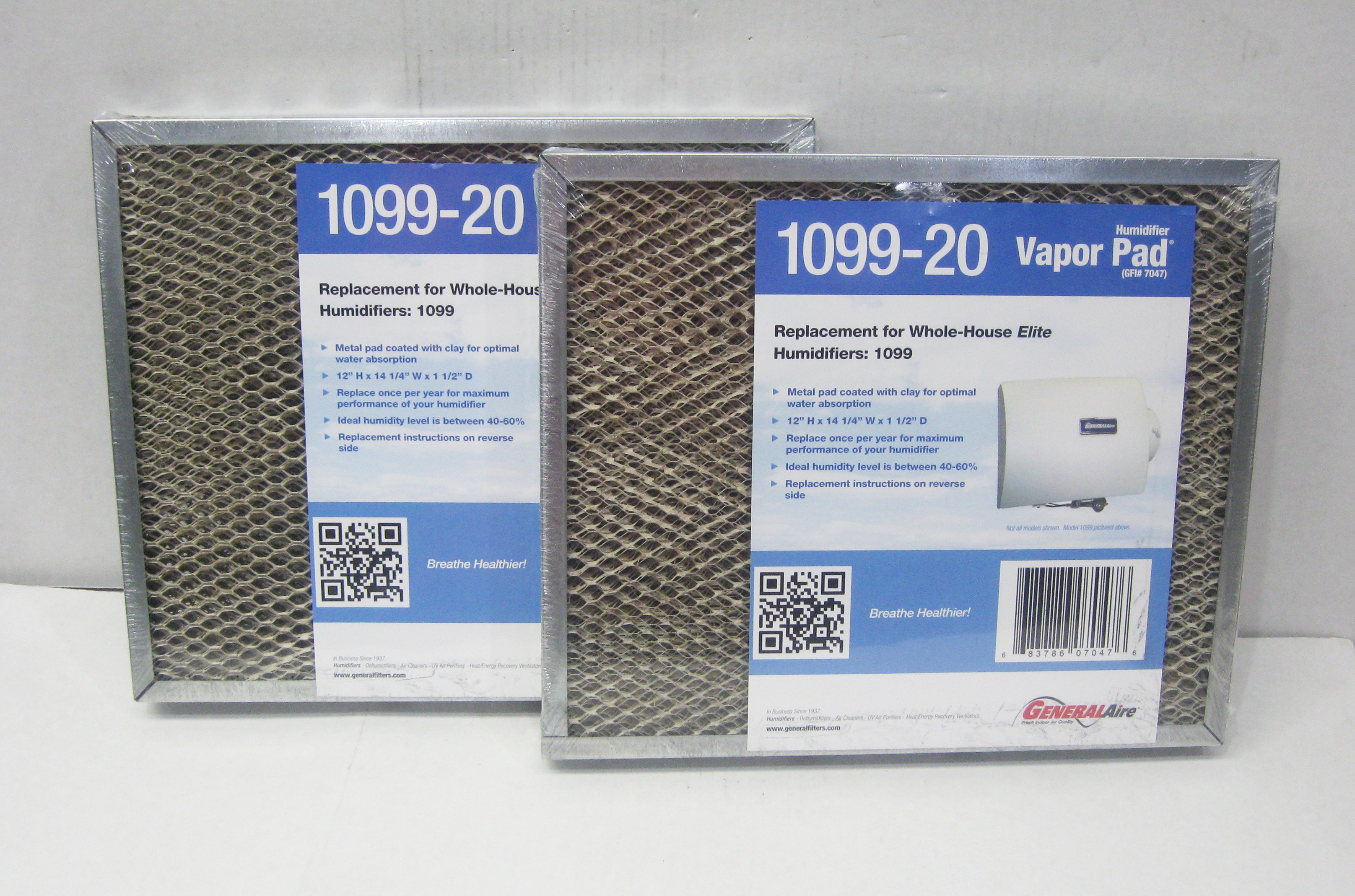 OEM GeneralAire 109920 2 PACK Water Pad Media Filter for 1099 Elite