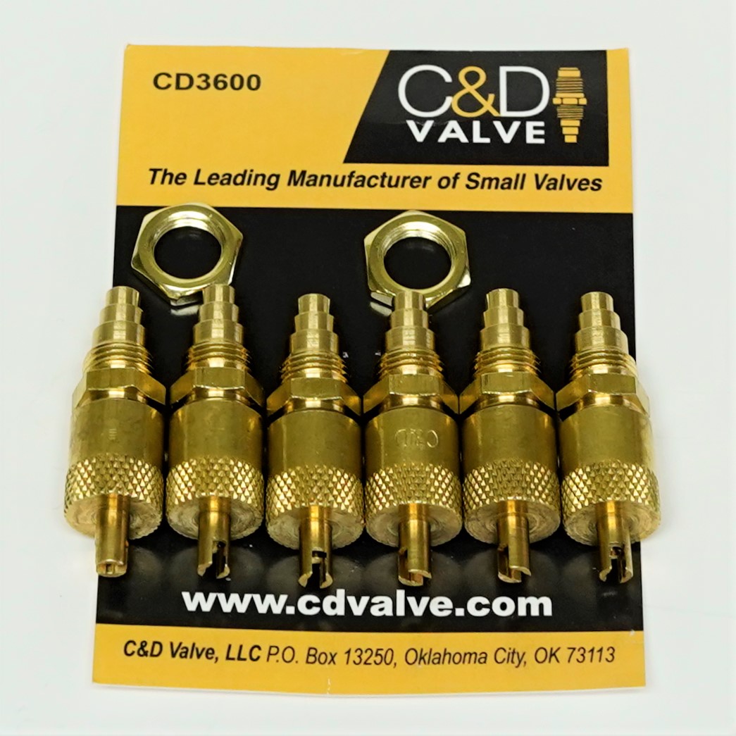 Confezione Da 6 Valvole Di Accesso C&amp;D CD3600 - 1/4 M X 1/8 ID E Varie Misure OD