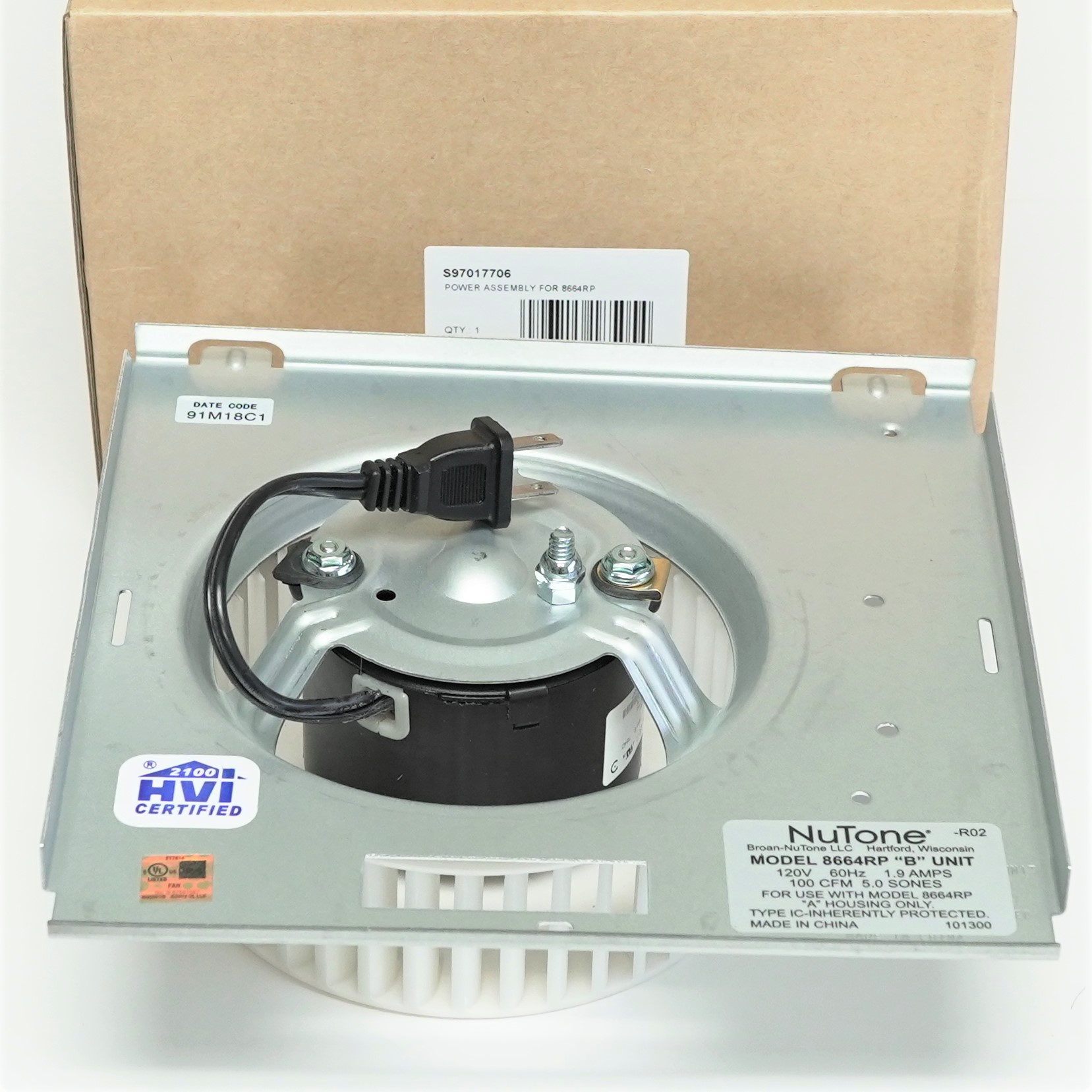 S97017706 Broan Nutone Motor Blower Wheel for Model 8664RP 26715185054 eBay