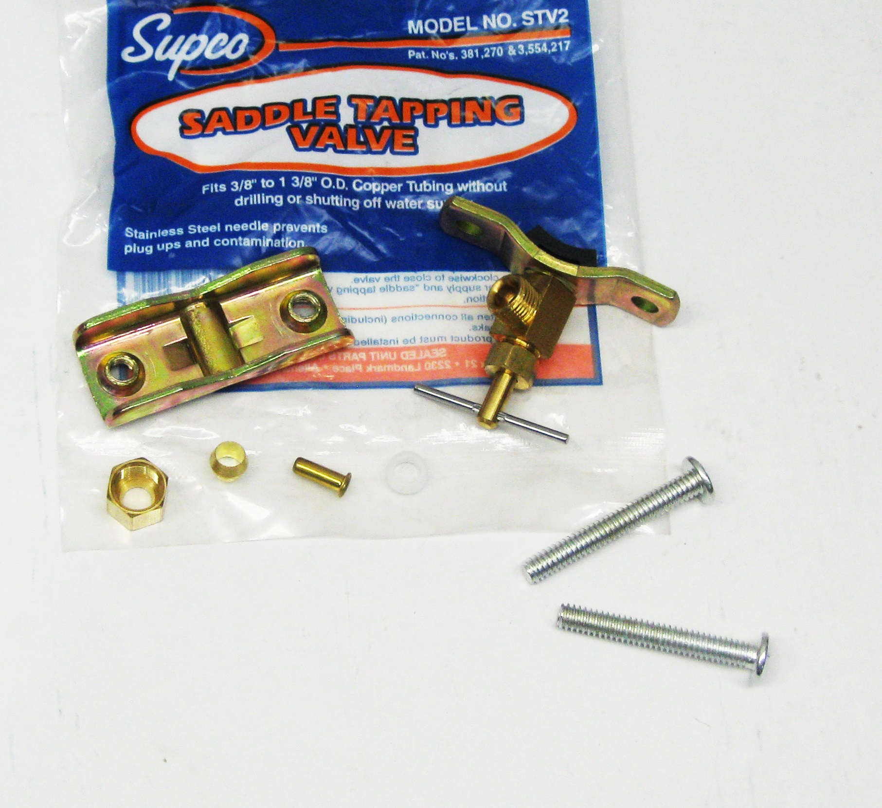Supco STV2 Saddle Tapping Valve fits 3/8" to 13/8" Copper Water Supply