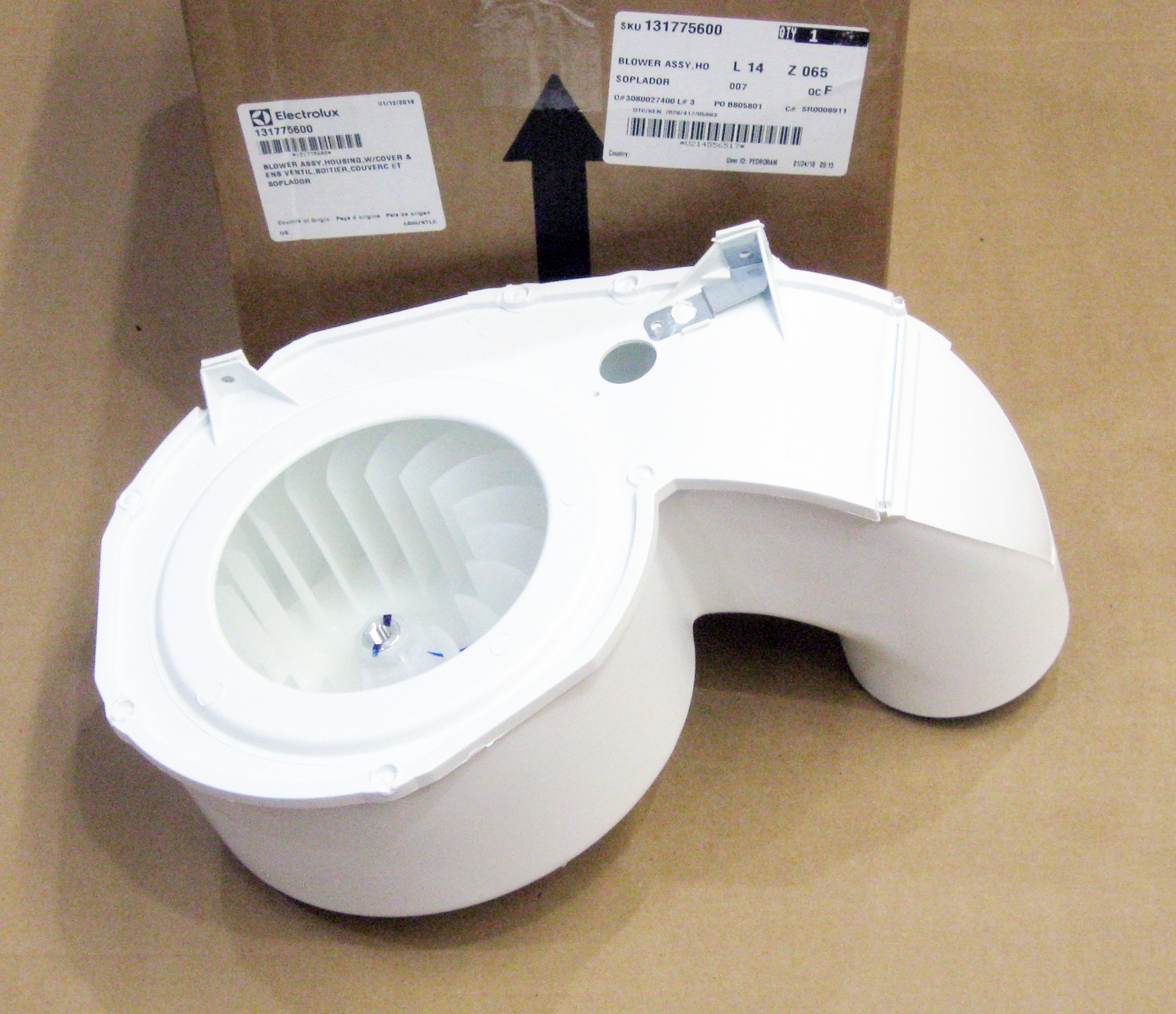 Electrolux Dryer Blower Wheel and Housing Assembly 131775600 AP2107606