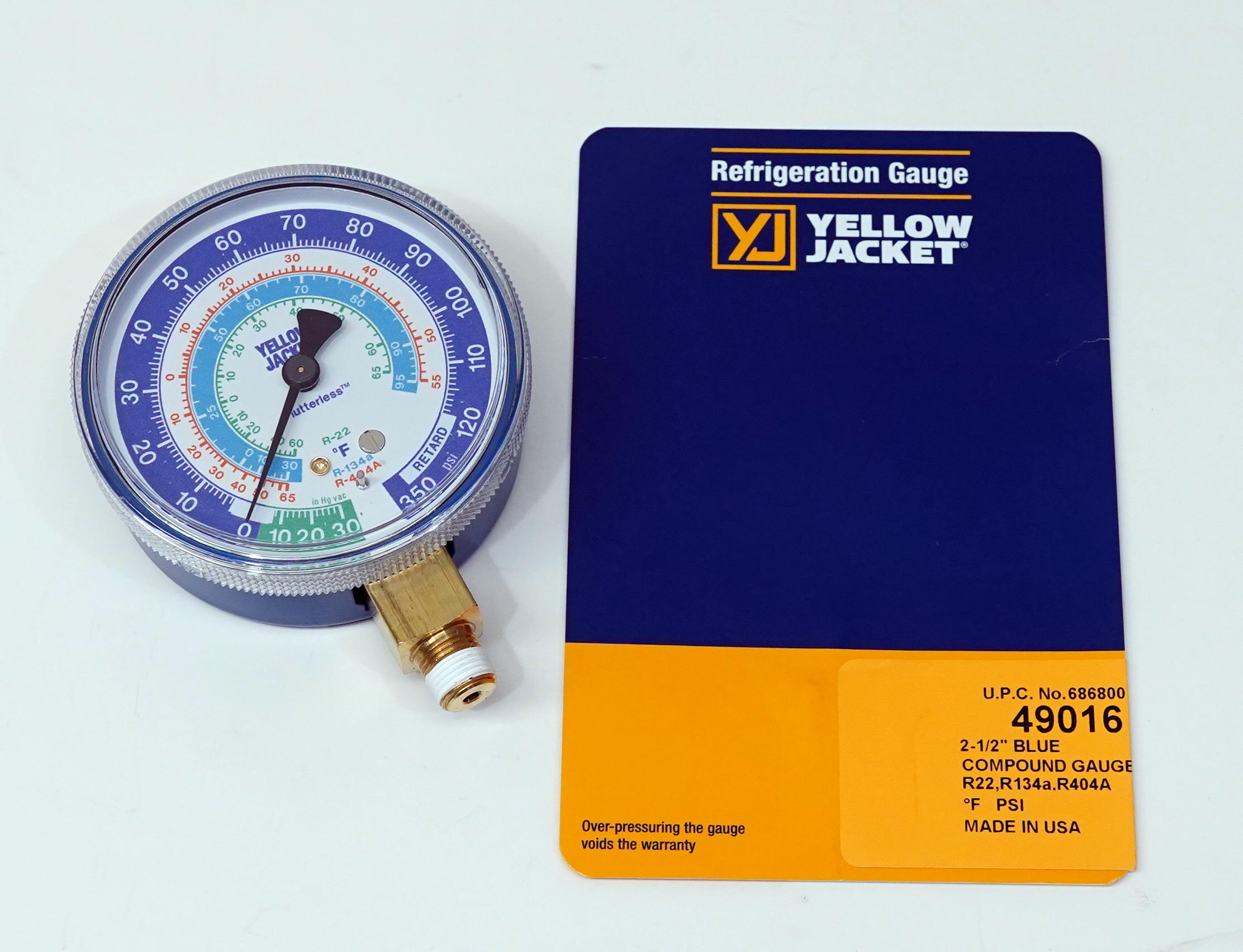 Yellow Jacket 49016 Blue Manifold Low Pressure Gauge 2 1/2" R22, R134a, R404A eBay