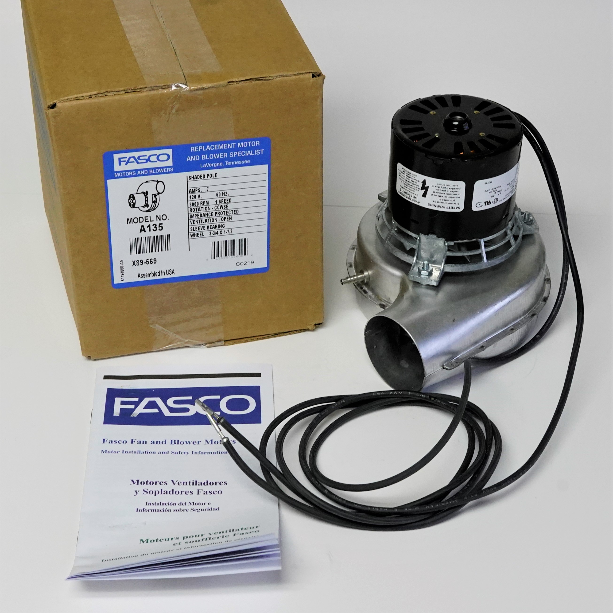 Fasco A135 Furnace Inducer Motor fits Lennox 33J4101/P 70218819 7021