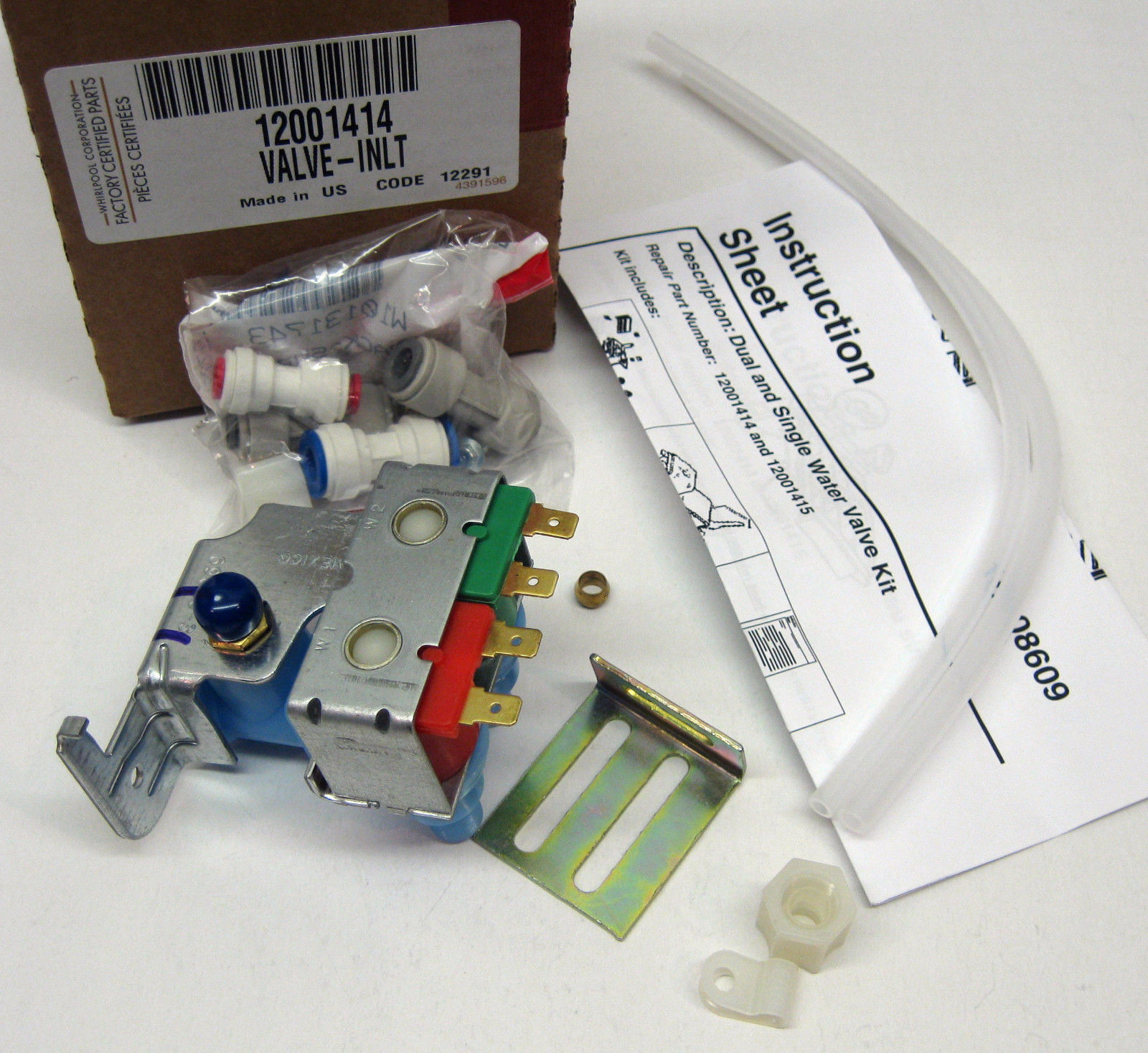 Whirlpool Refrigerator Water Inlet Solenoid Valve 12001414 PS2003024