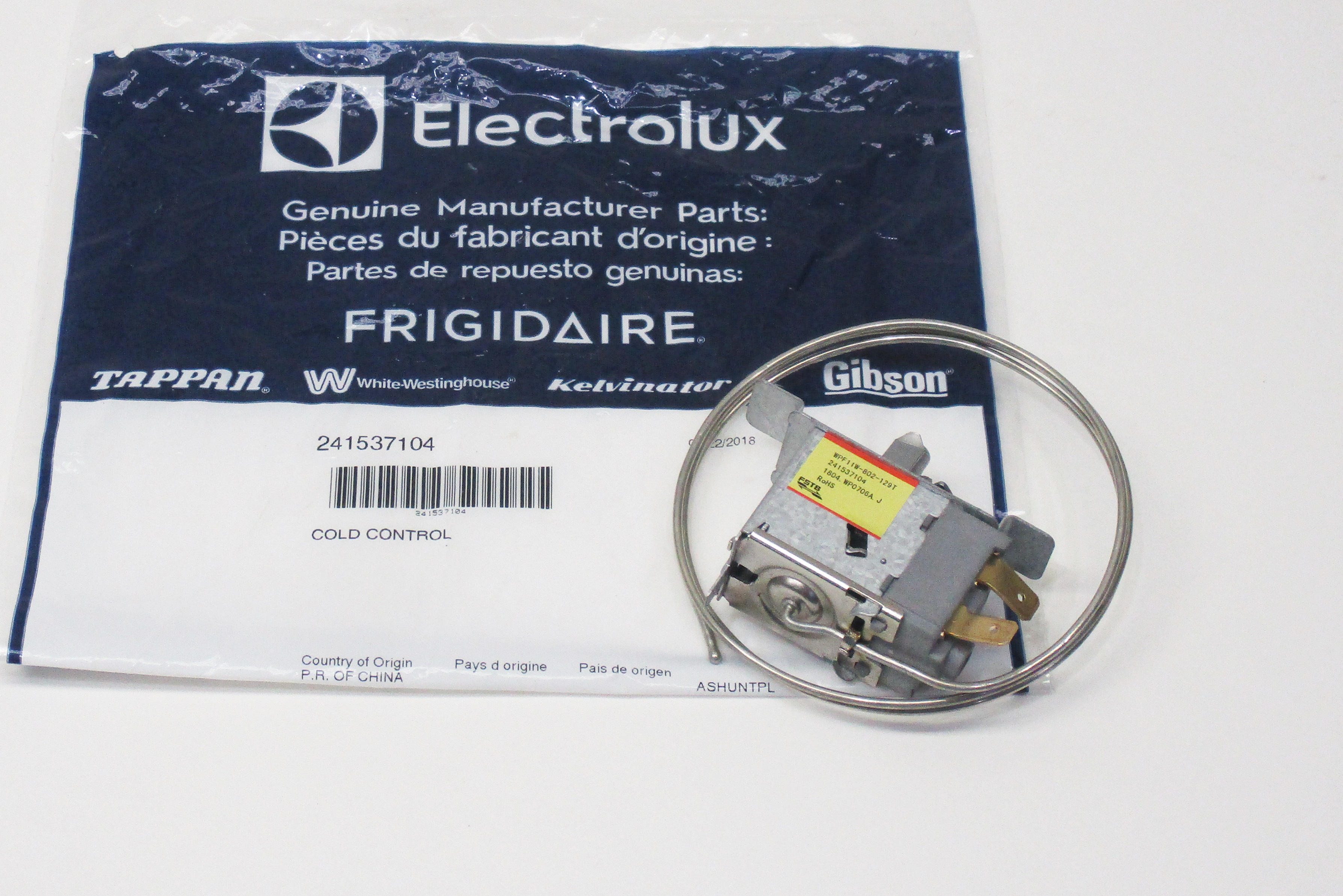 Electrolux Frigidaire 241537104 Refrigerator Cold Temperature Control