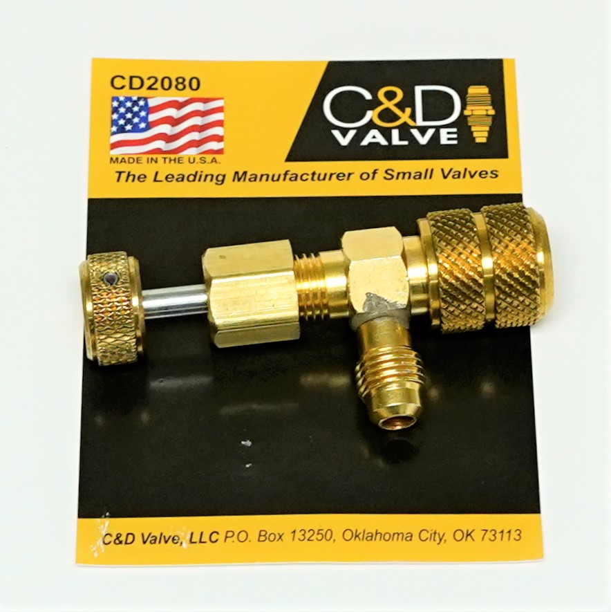 C&D Valve 5/16 Female Flare Compact Thumbscrew Core Depressor CD2080