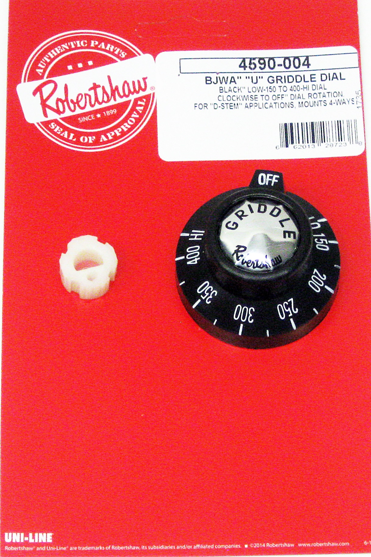 thumbnail image 2 of Replacement Thermostat Knob For Star Griddle Models 254, 256, 258. Star MFG Part 2R-9783/9783. New Old Stock. 2 of 6
