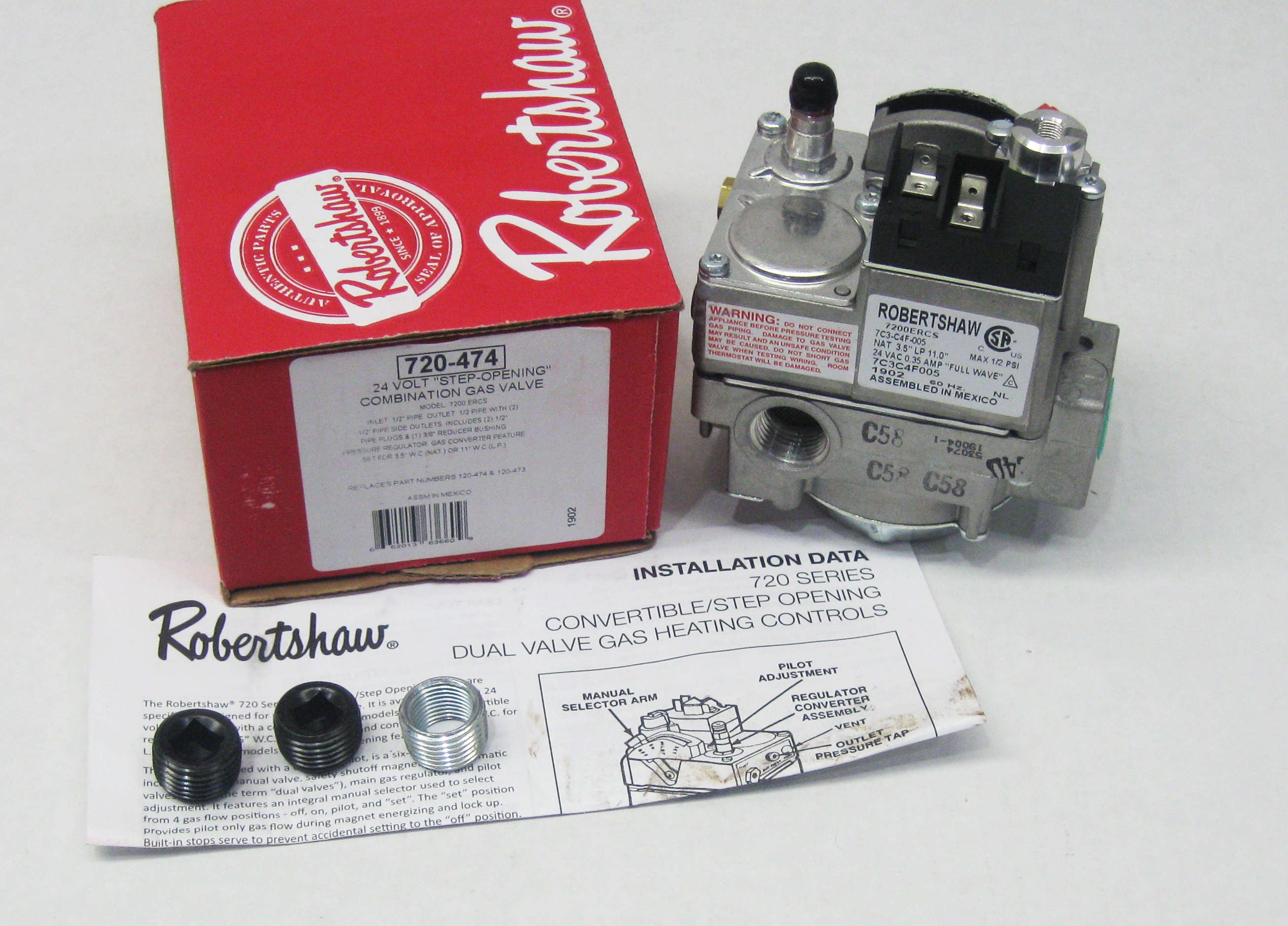 Robertshaw 720-474 24 Volt Step-Opening Combination Gas Valve ...