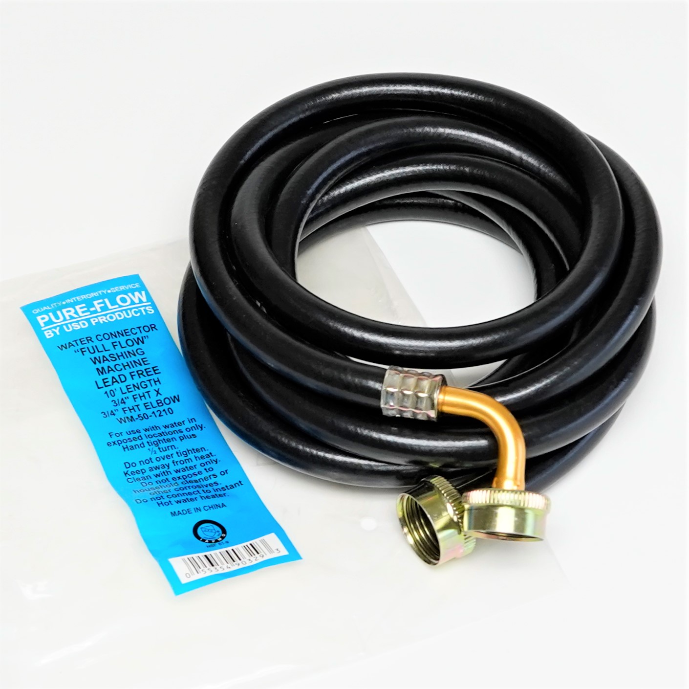 10' Washing Machine Fill Hose with Ell Elbow Lead Free 55354903293 eBay