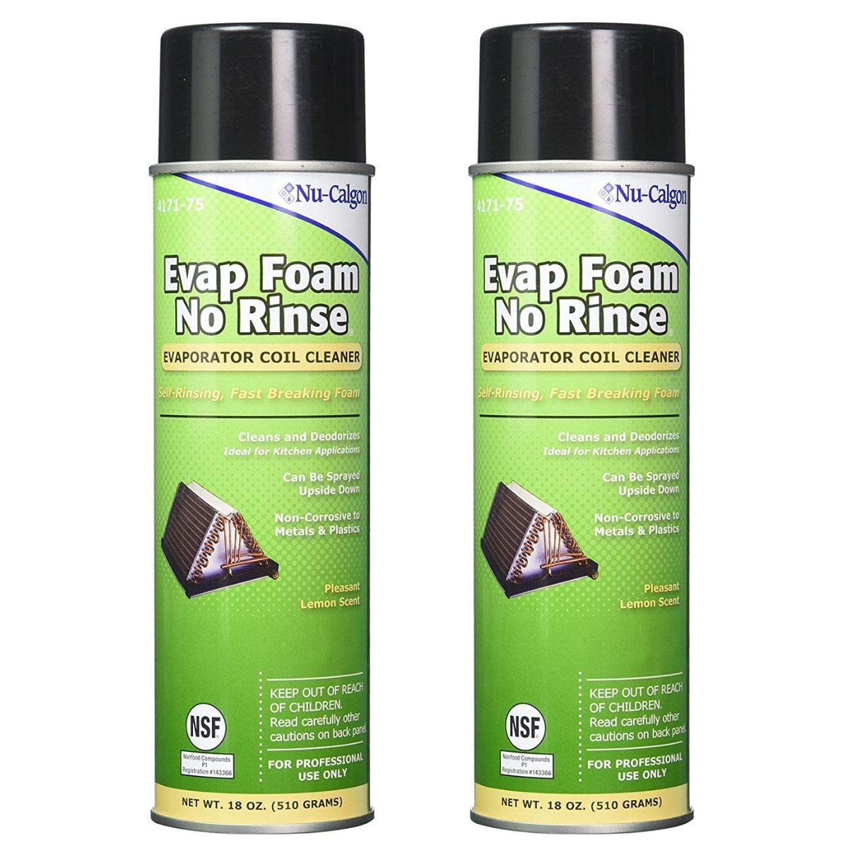 NuCalgon 417175 Evap Foam No Rinse Evaporator Coil Cleaner, 18 oz