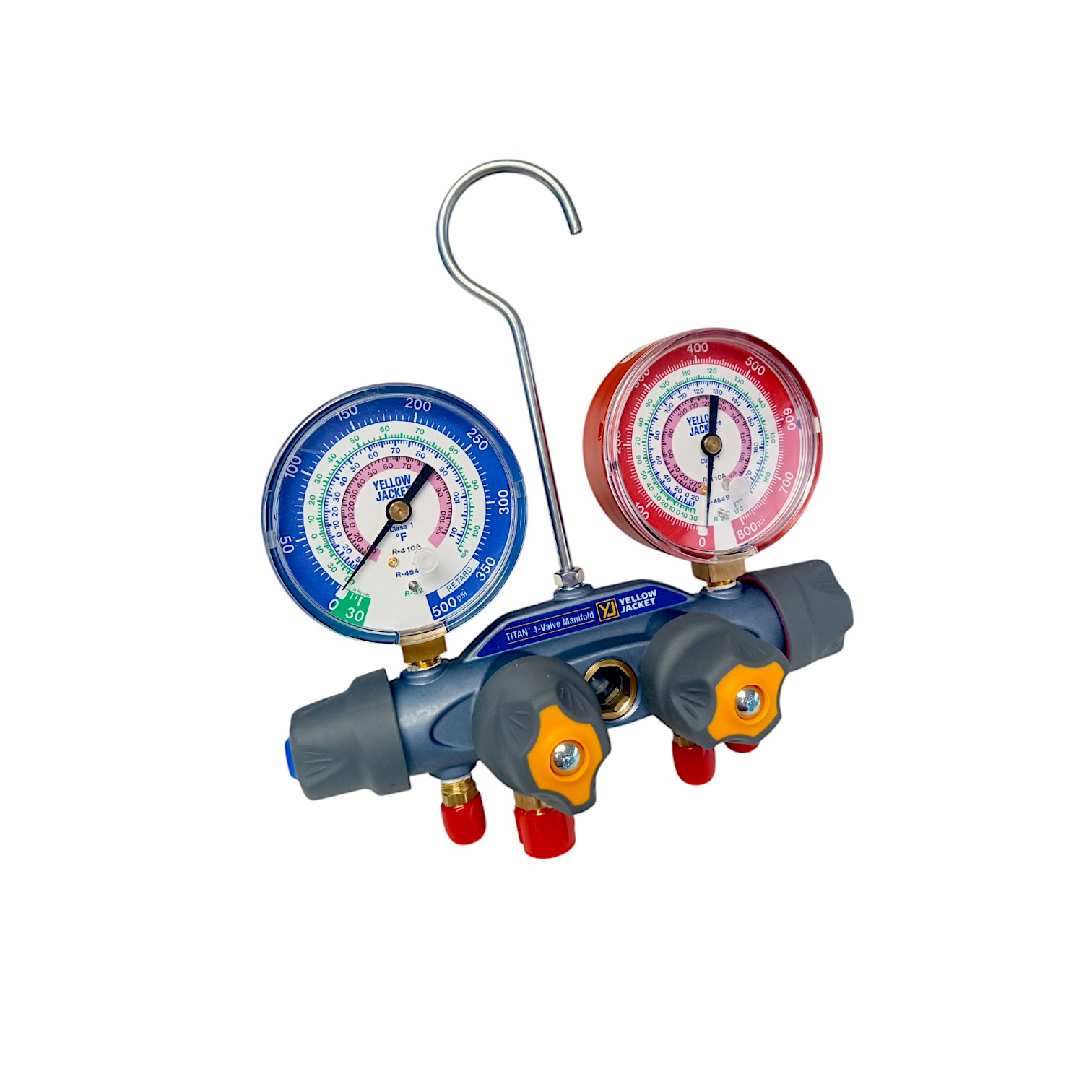 Yellow Jacket 49974 A2L 4-Valve Titan Charging Manifold for R32