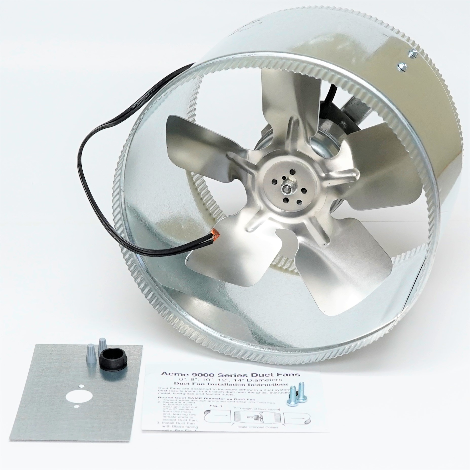 TE10 10" Duct Fan to increase airflow in ducted system 525 cfm Acme