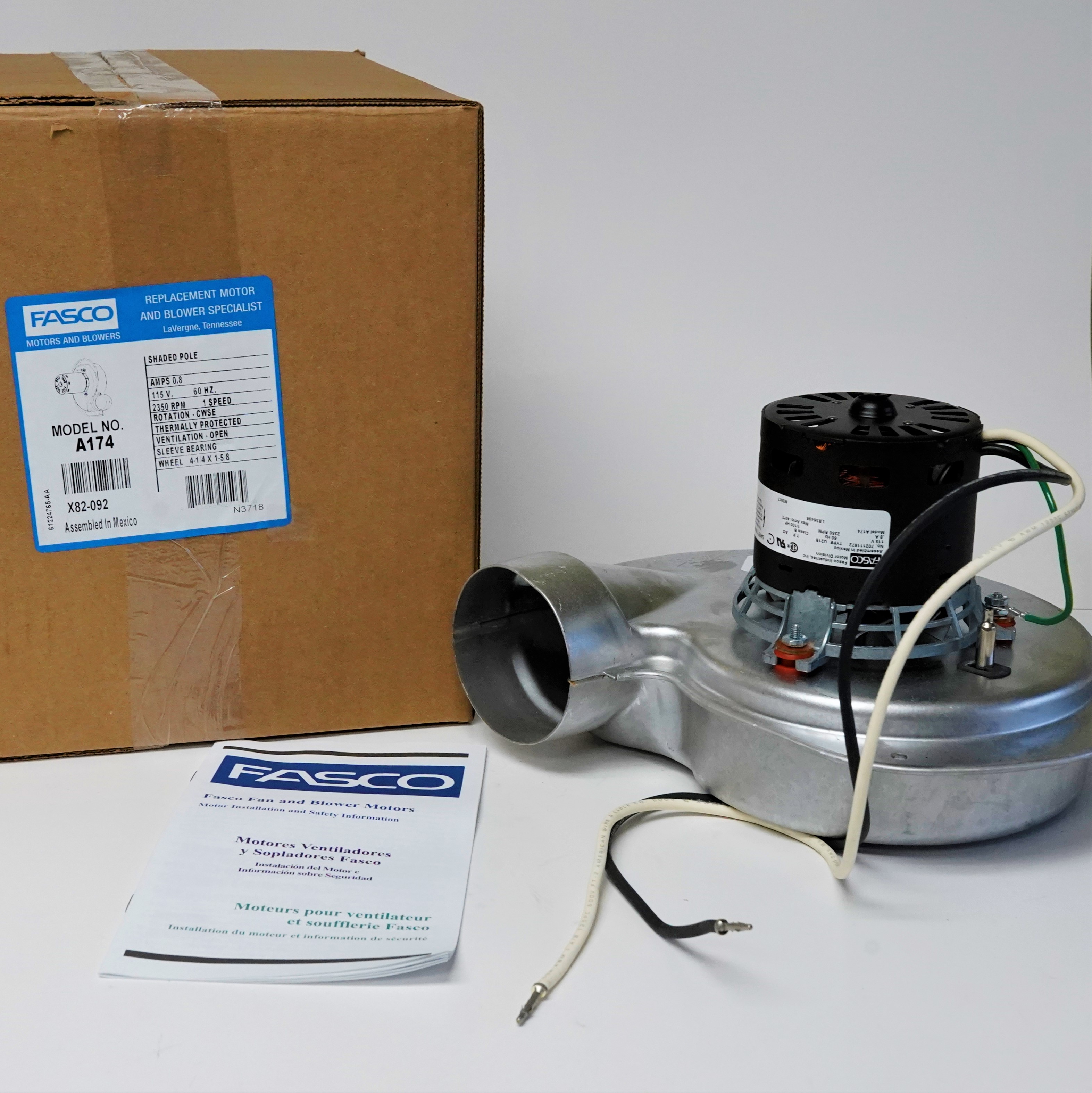 Fasco A174 Draft Inducer Motor for 7021-9188 1010239 Heil Tempstar