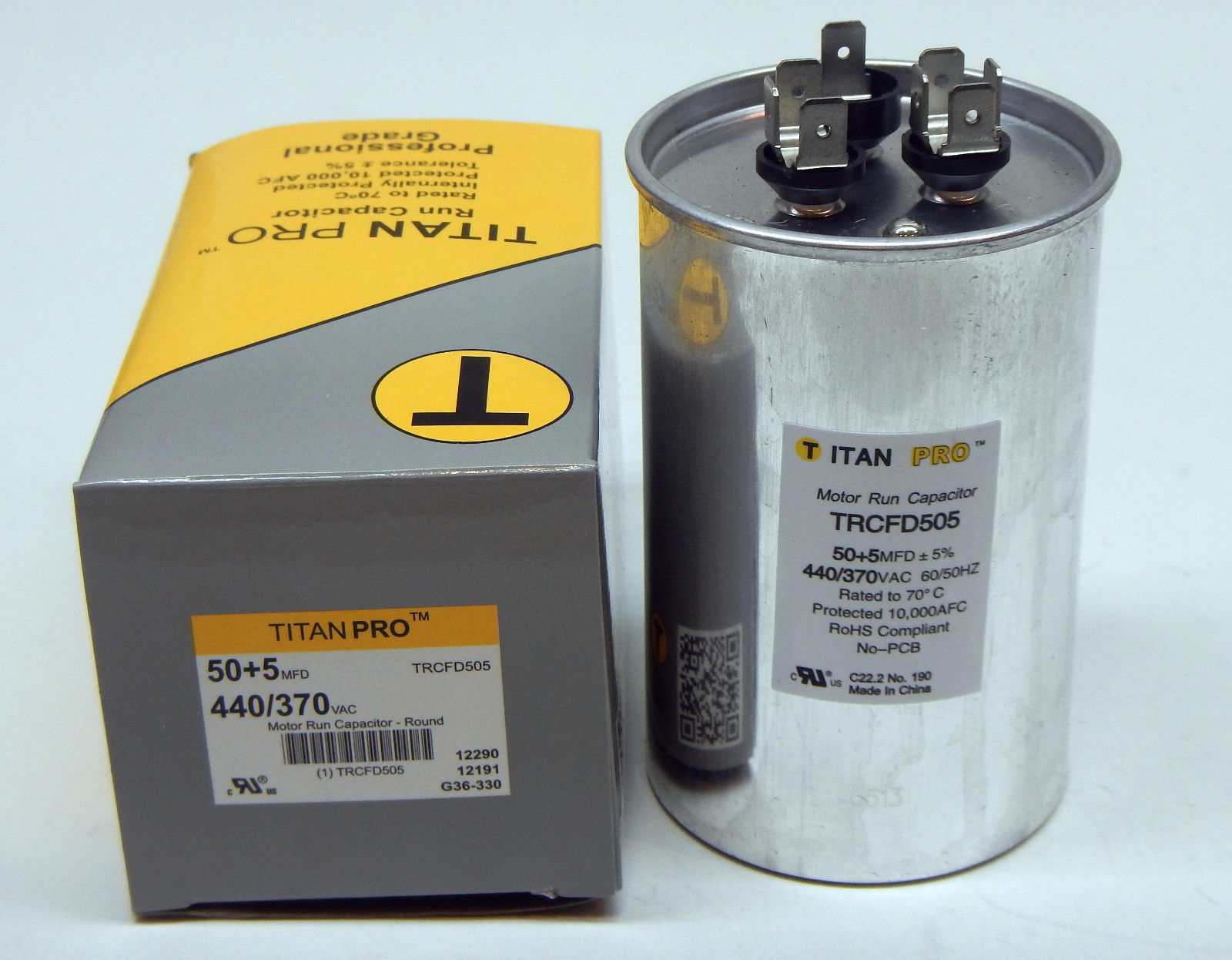プロコン Titan TRCFD6010 Dual Rated Motor Run Capacitor Round MFD 60