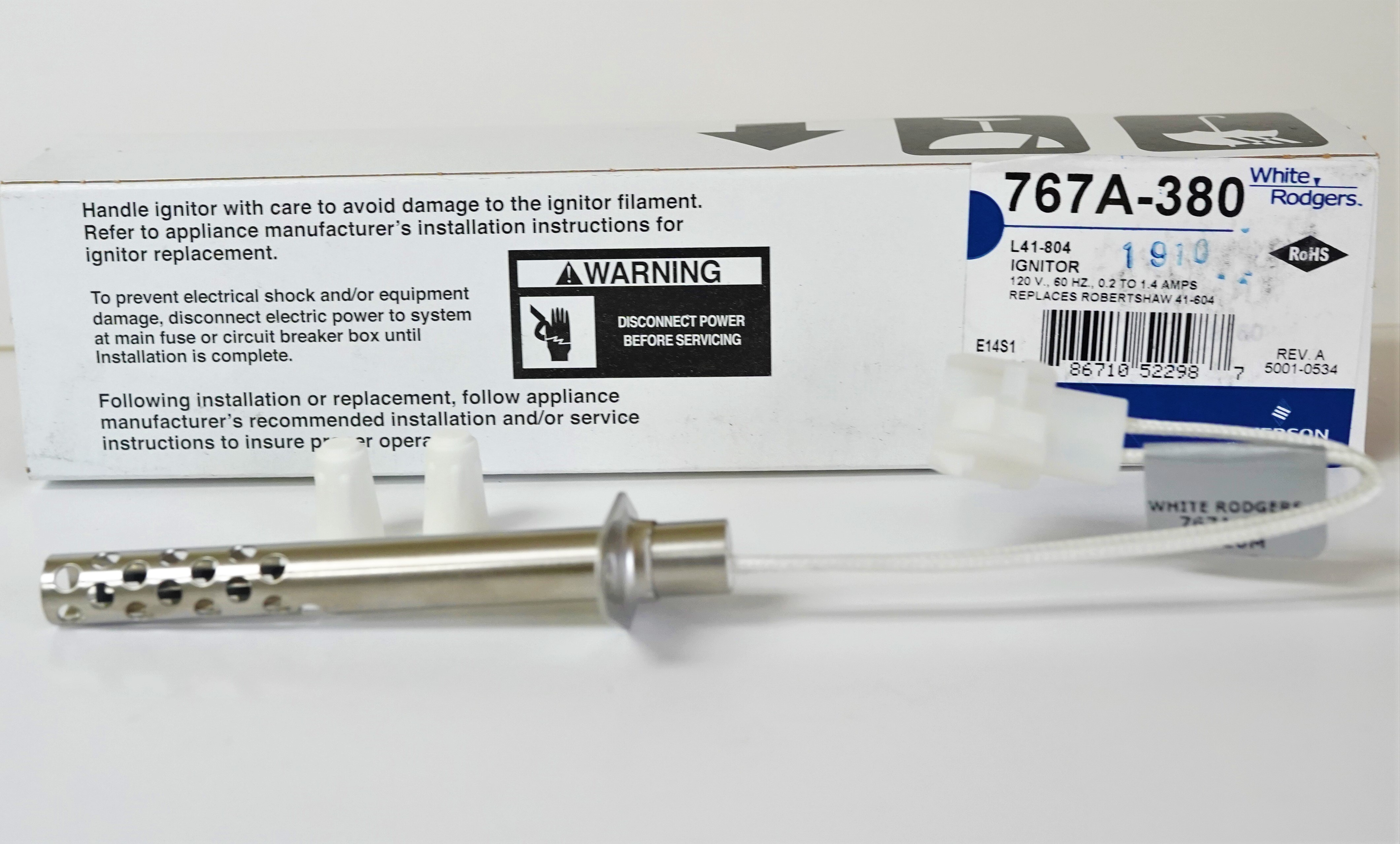 767A380 White Rodgers Furnace Ignitor for Norton 447442 601XBM 41604