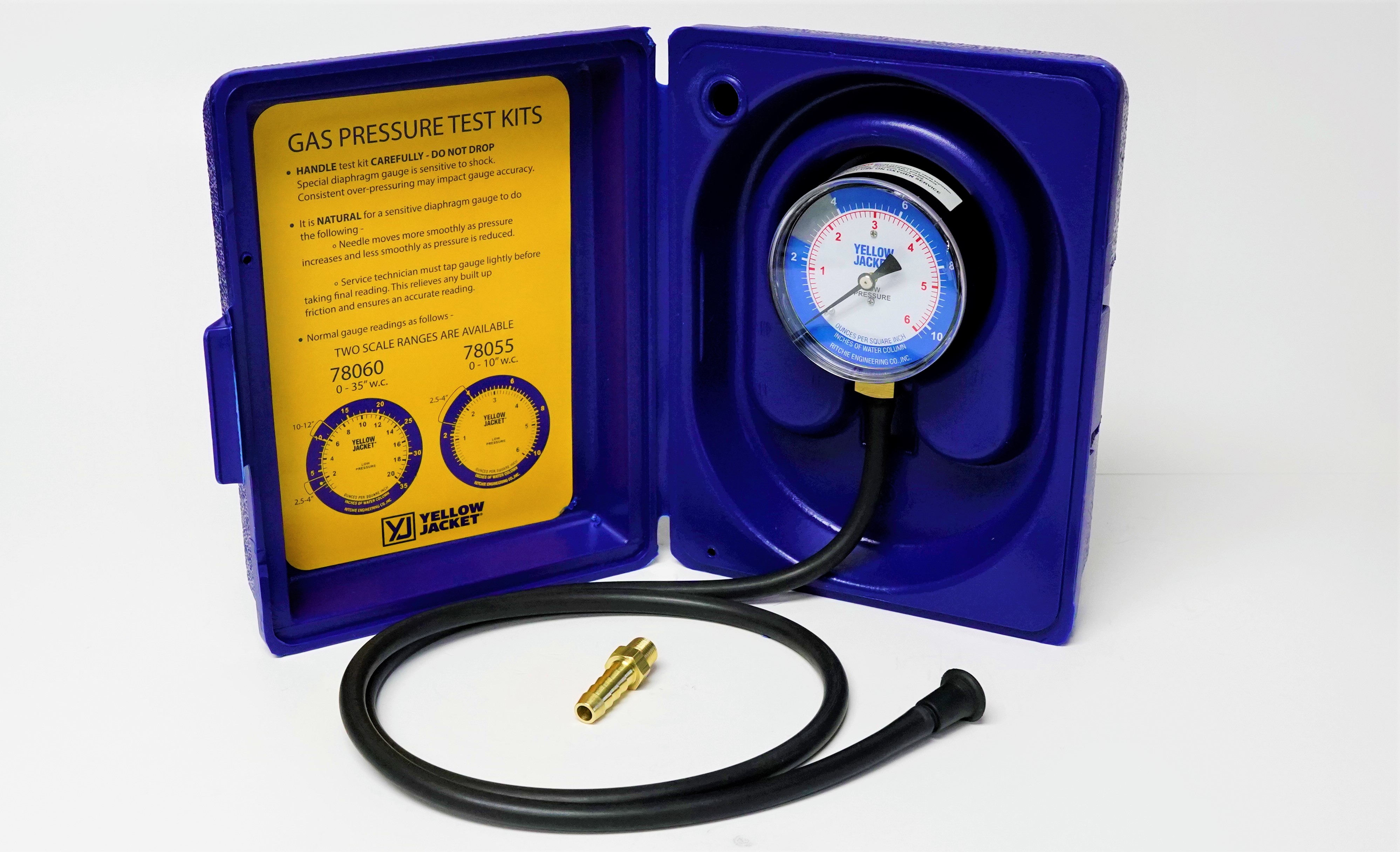 Yellow Jacket 78055 Gas Pressure Gauge Kit 0 To 10 Water Column