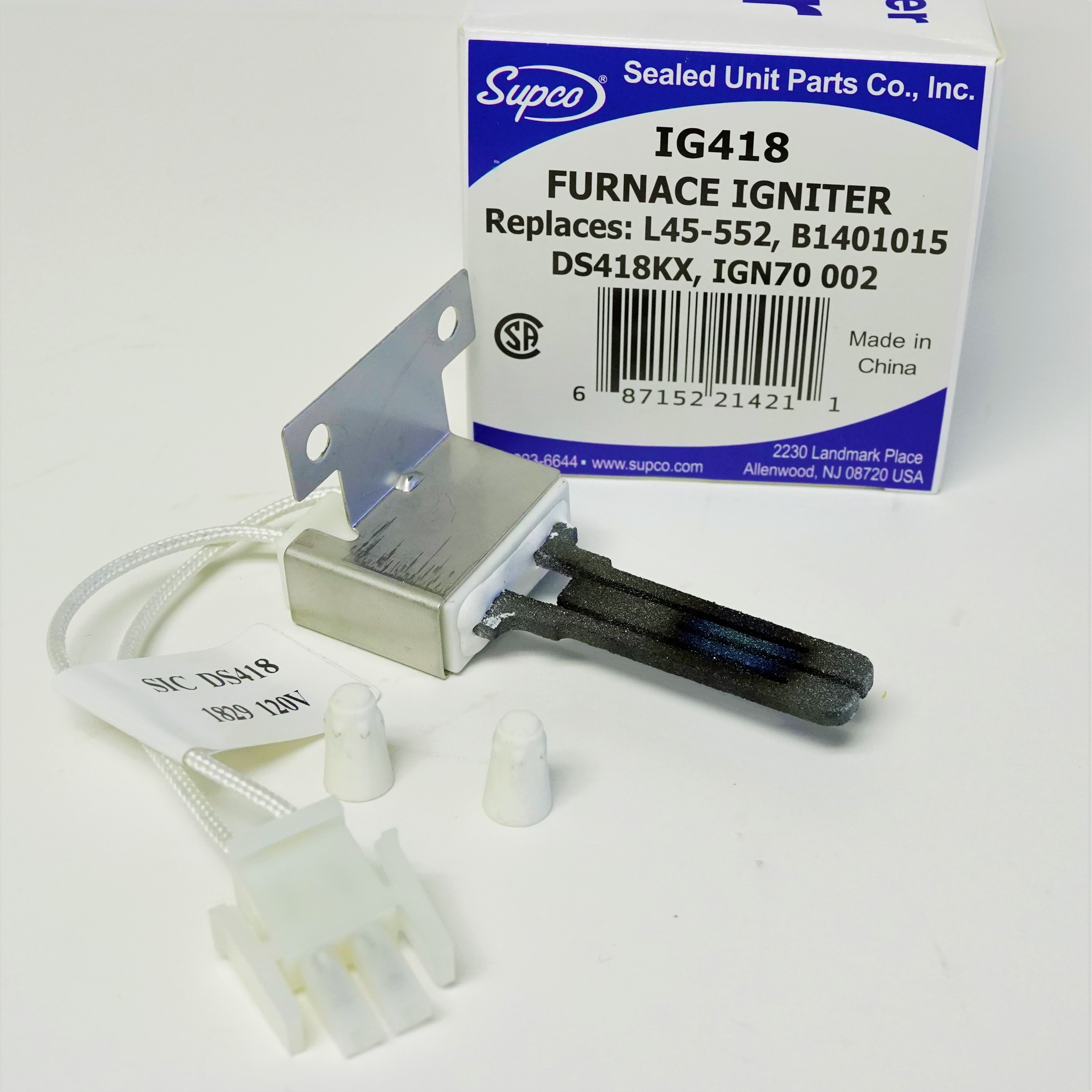 IG418 SUPCO Ignitor for 5H075032B 41418 1121 Modine Furnace Igniter