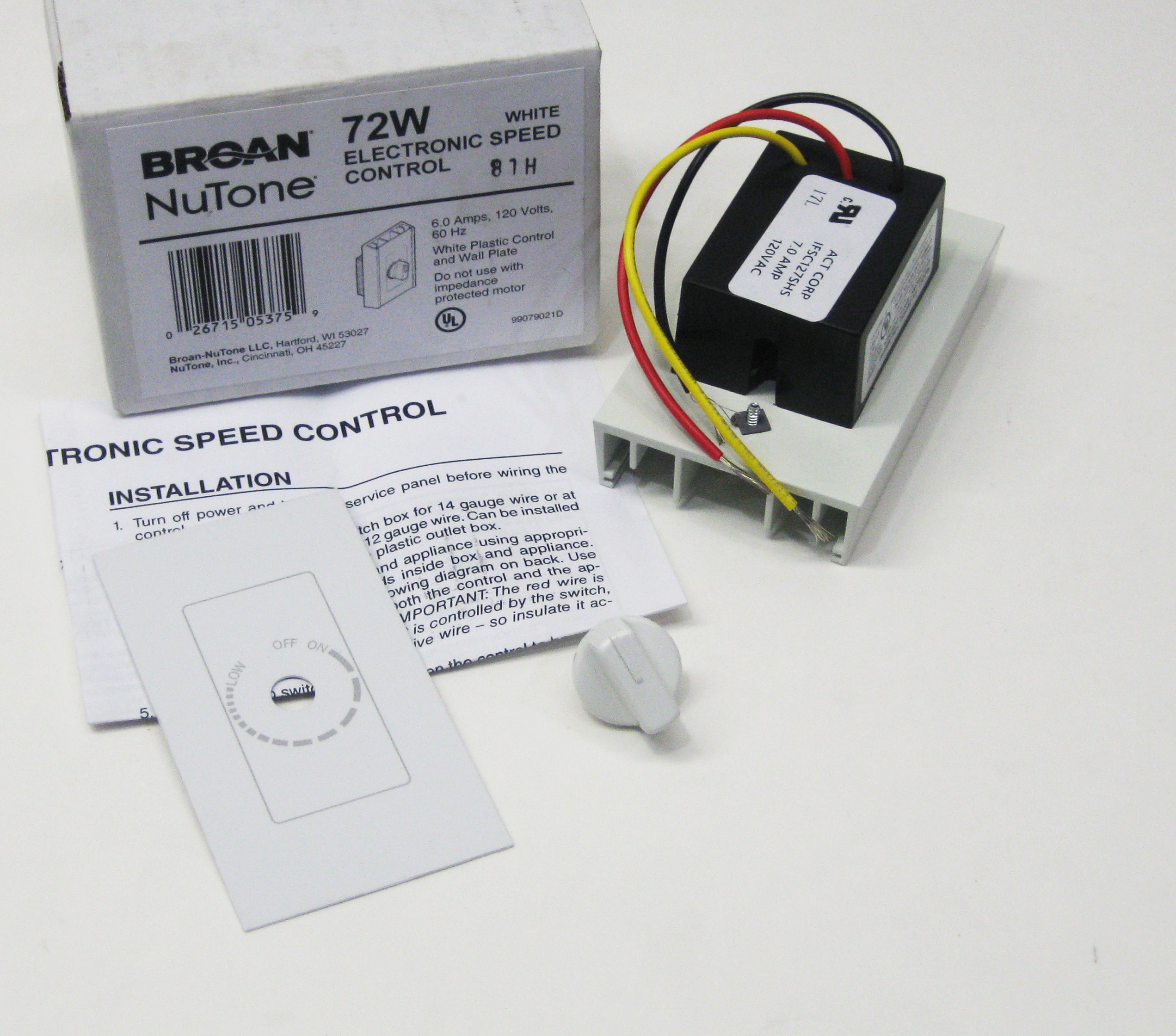 Broan Nutone 72W Electronic Speed Control, White eBay