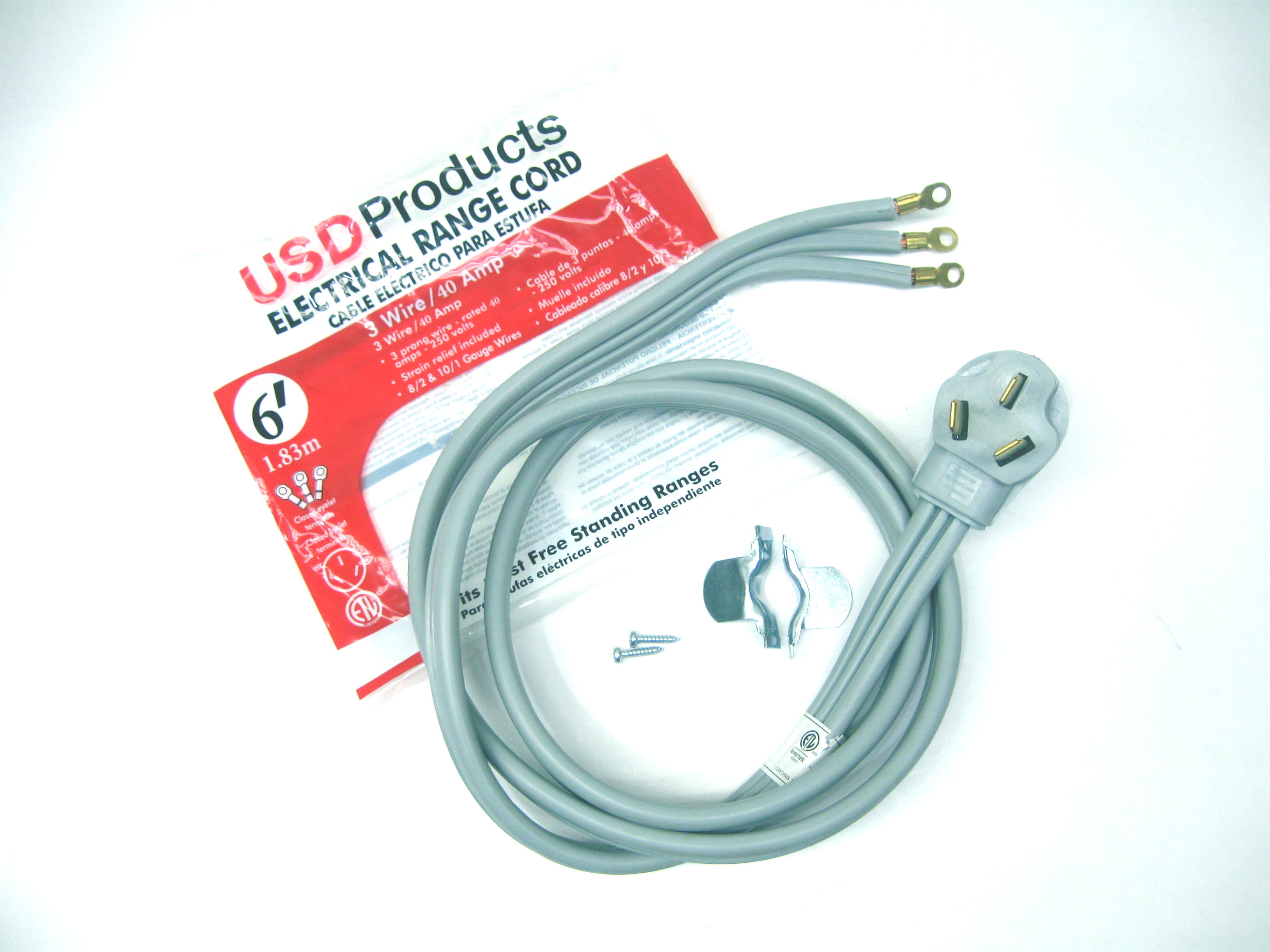 Range Oven Electric Power Cord 3 Prong Wire 40 Amp 6' Foot Heavy Duty 655354903820 eBay