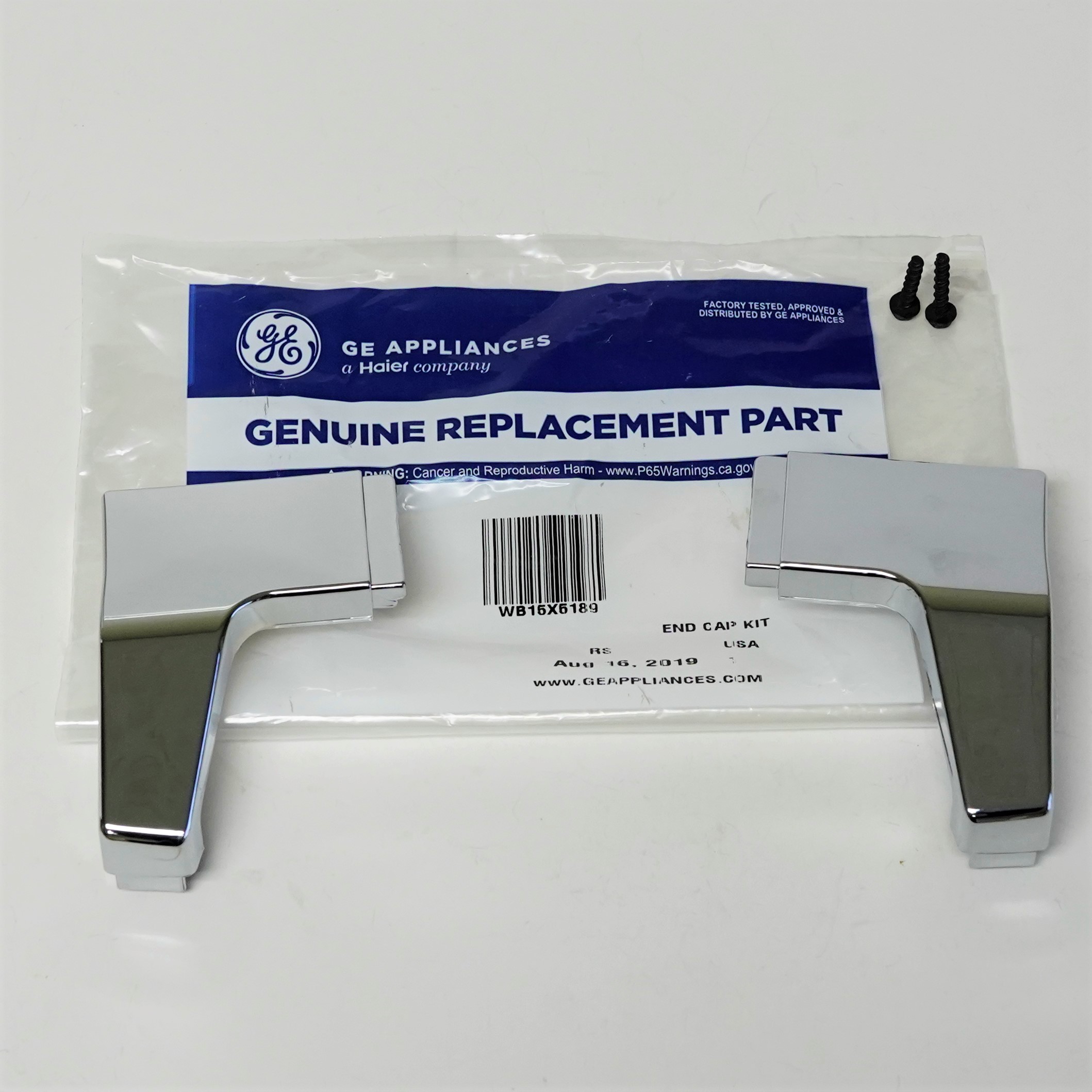 WB15X5189 Genuine GE Oven Range Door Handle End Caps Chrome eBay