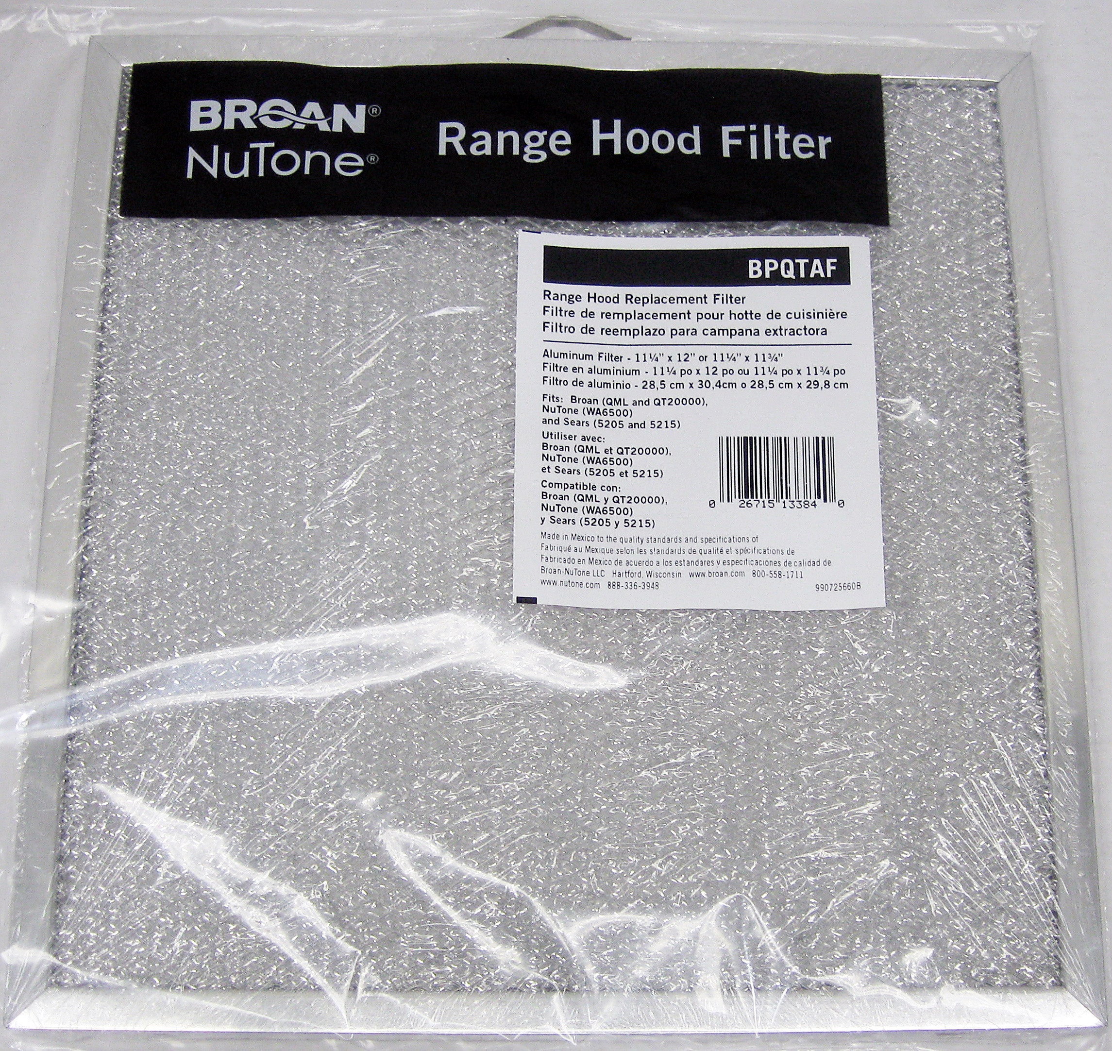 Broan Nutone BPQTAF 99010316 Compatible Aluminum mesh grease hood filter 2 pack