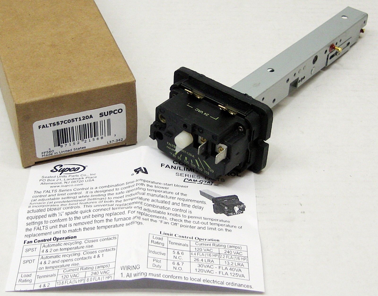 CamStat Supco FALTS57C05T120 Furnace Fan Limit Time Delay Control Switch (FF560 687152215683 eBay