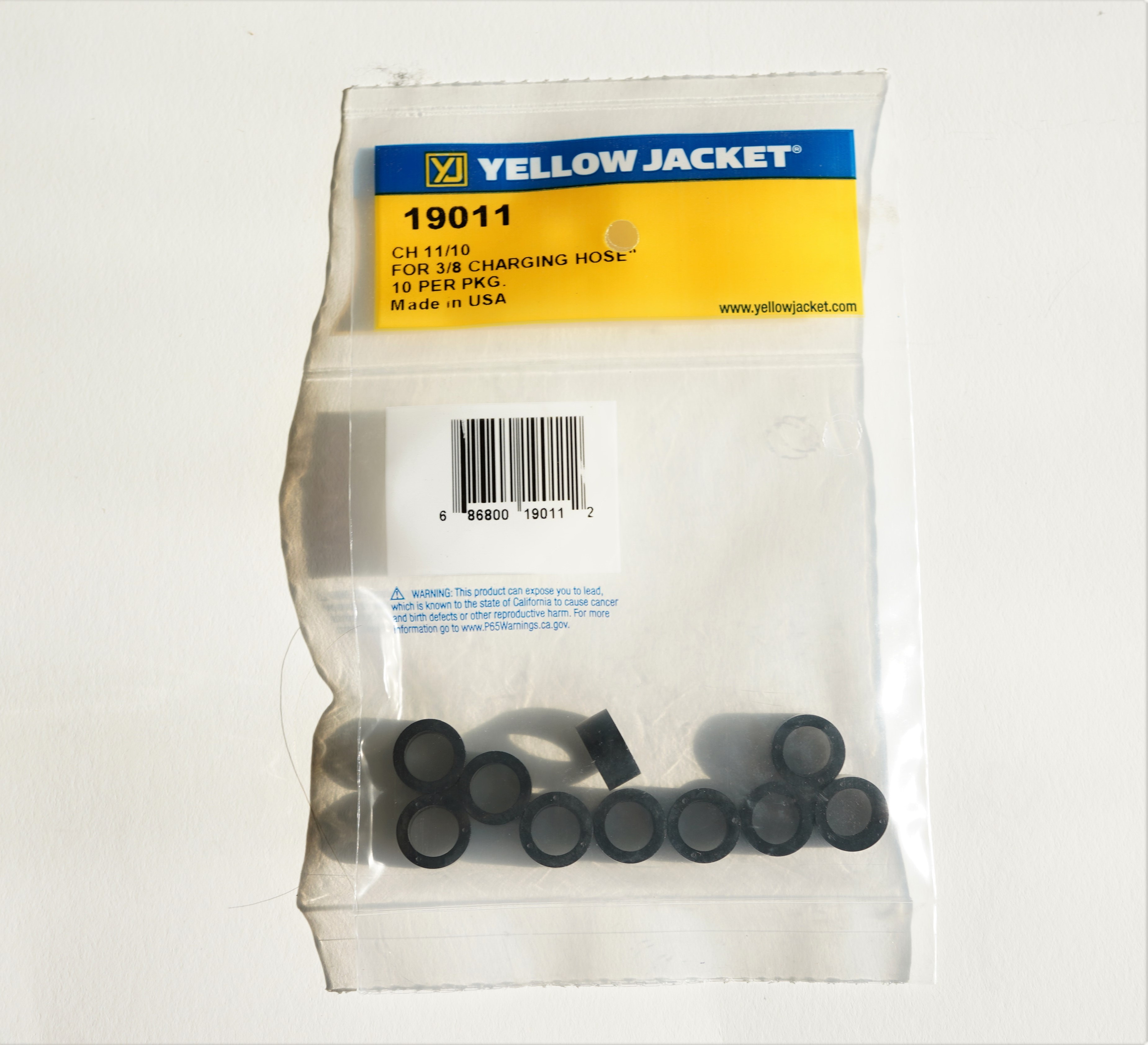 Yellow Jacket 19011 Package 10 CH11 3/8" Female Charging Hose Gaskets