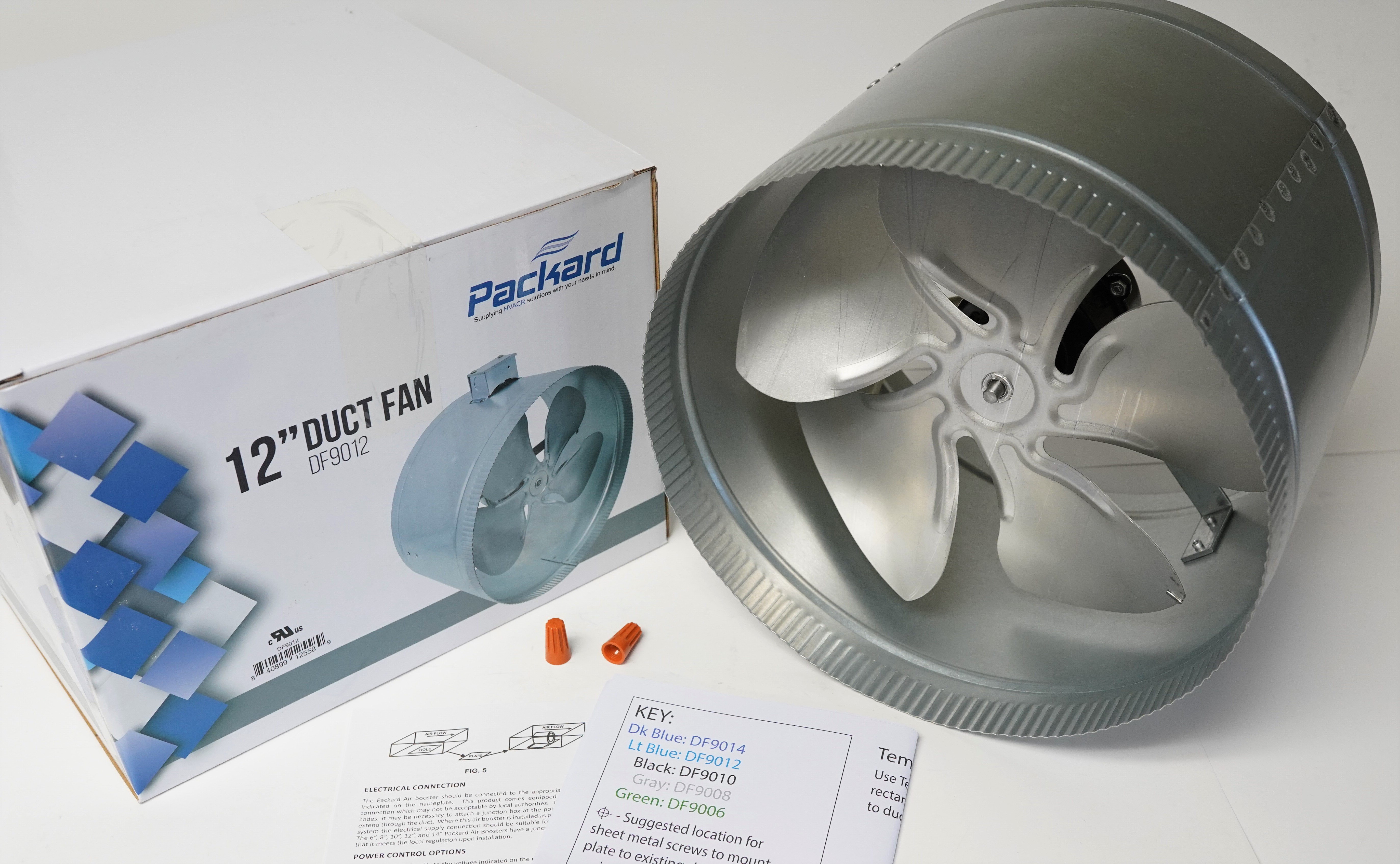 Packard DF9012 12" Inch Duct Fan Inline Blower Booster Exhaust Cooling