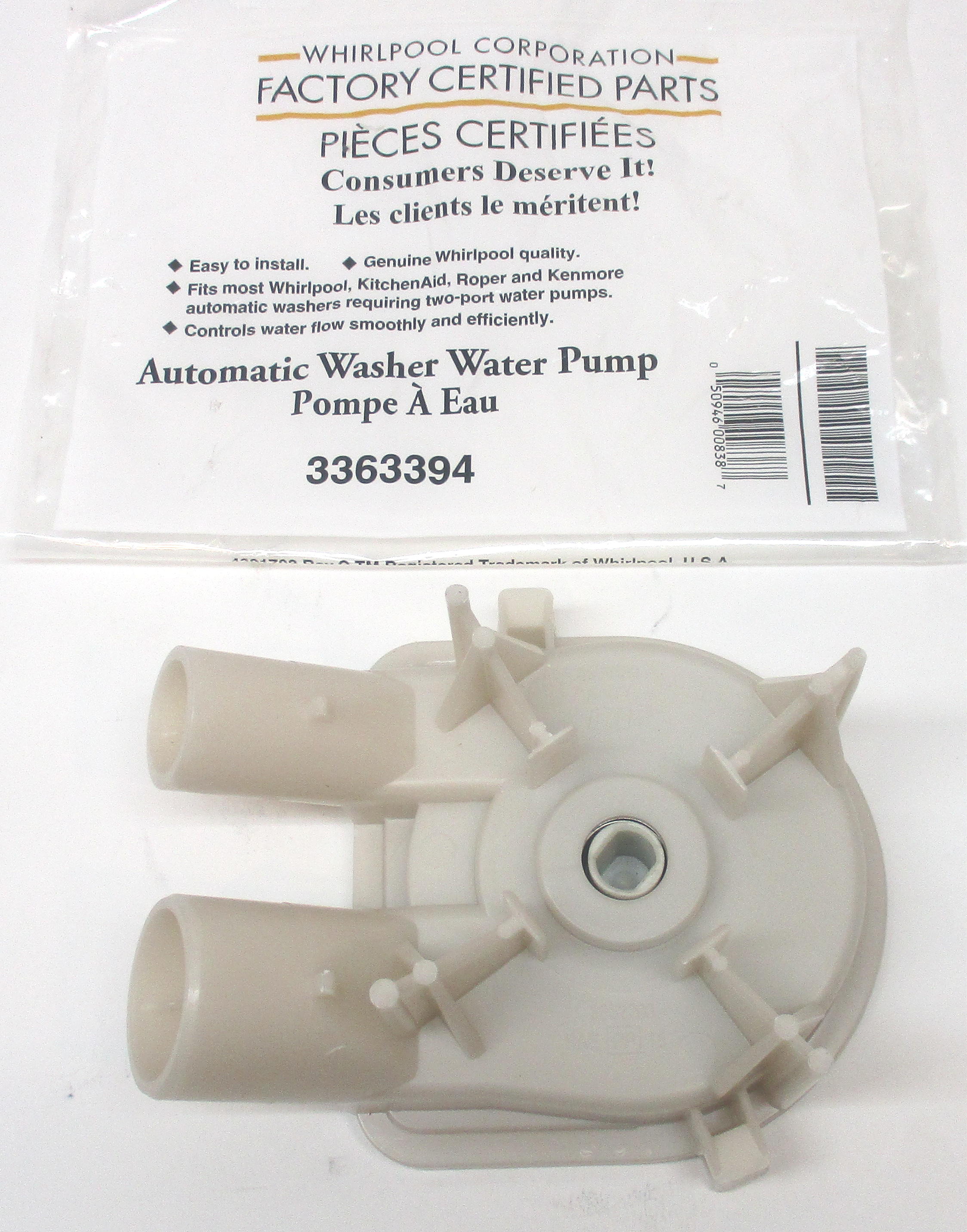 whirlpool washing machine water pump