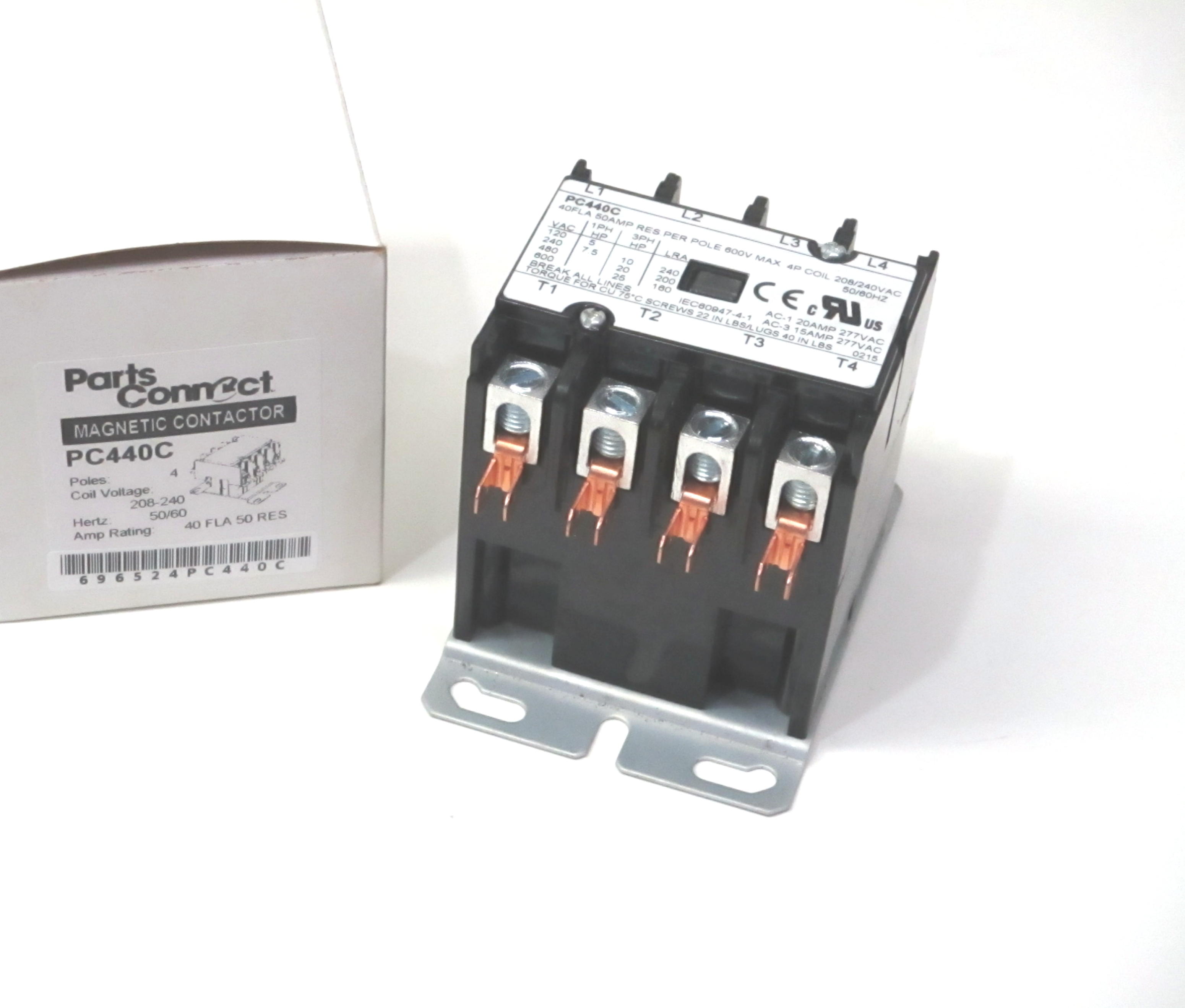 Pc440c Contactor 4 Pole 40 Amps 240 Volts For Air Conditioner